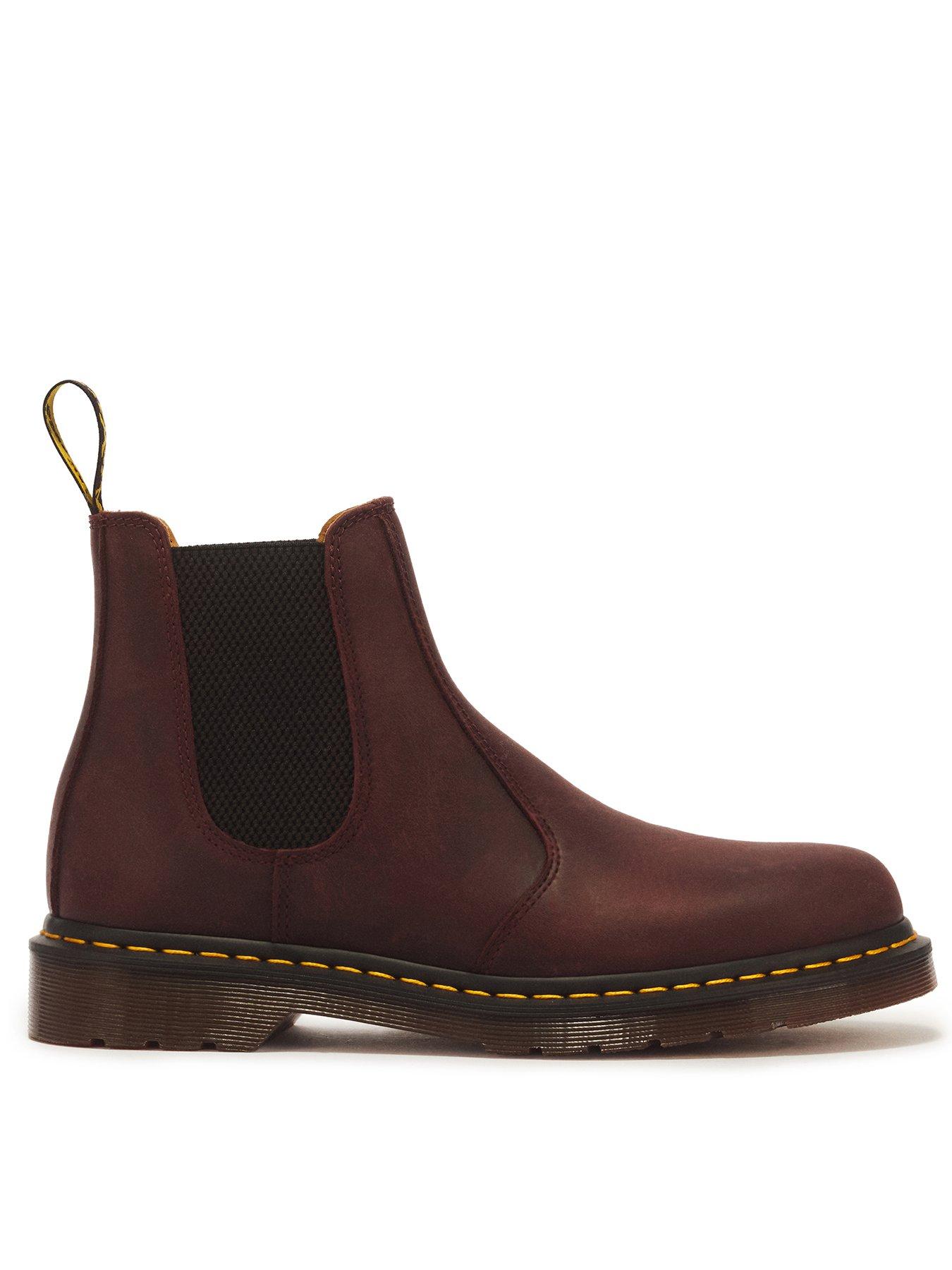 Dr Martens 2976 Ys Cherry Crazy Horse Chelsea Boot - Red