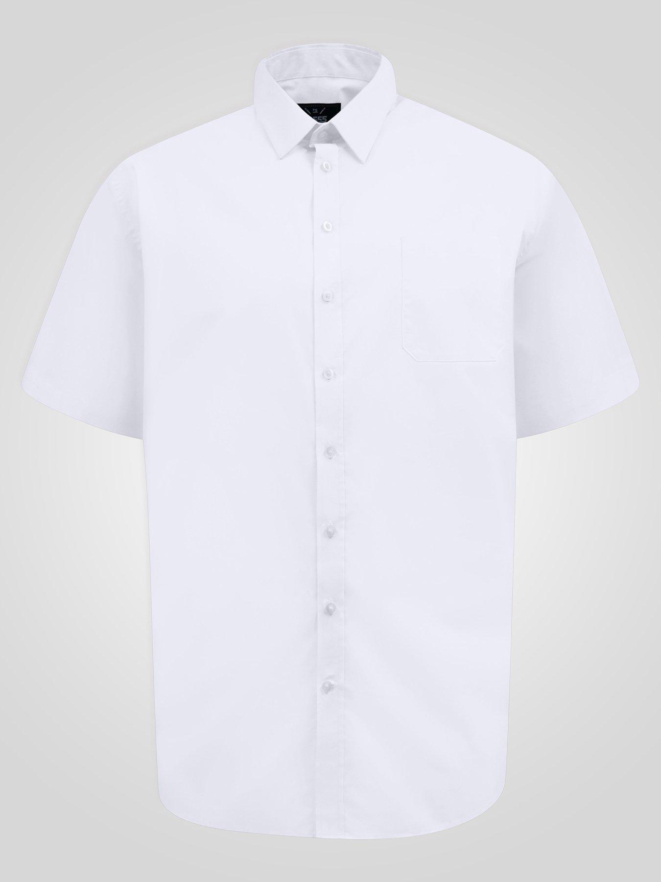 Image 6 of 6 of D555 Ultimate Stain Resist Non Iron Short Sleeve Stretch Shirt - White