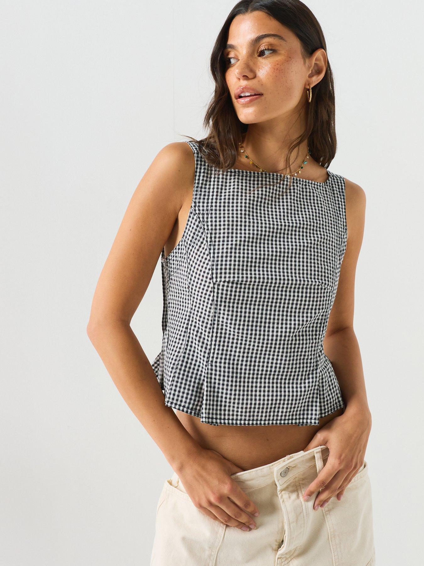 Image 1 of 6 of FREE PEOPLE Sunfaded Top - Black