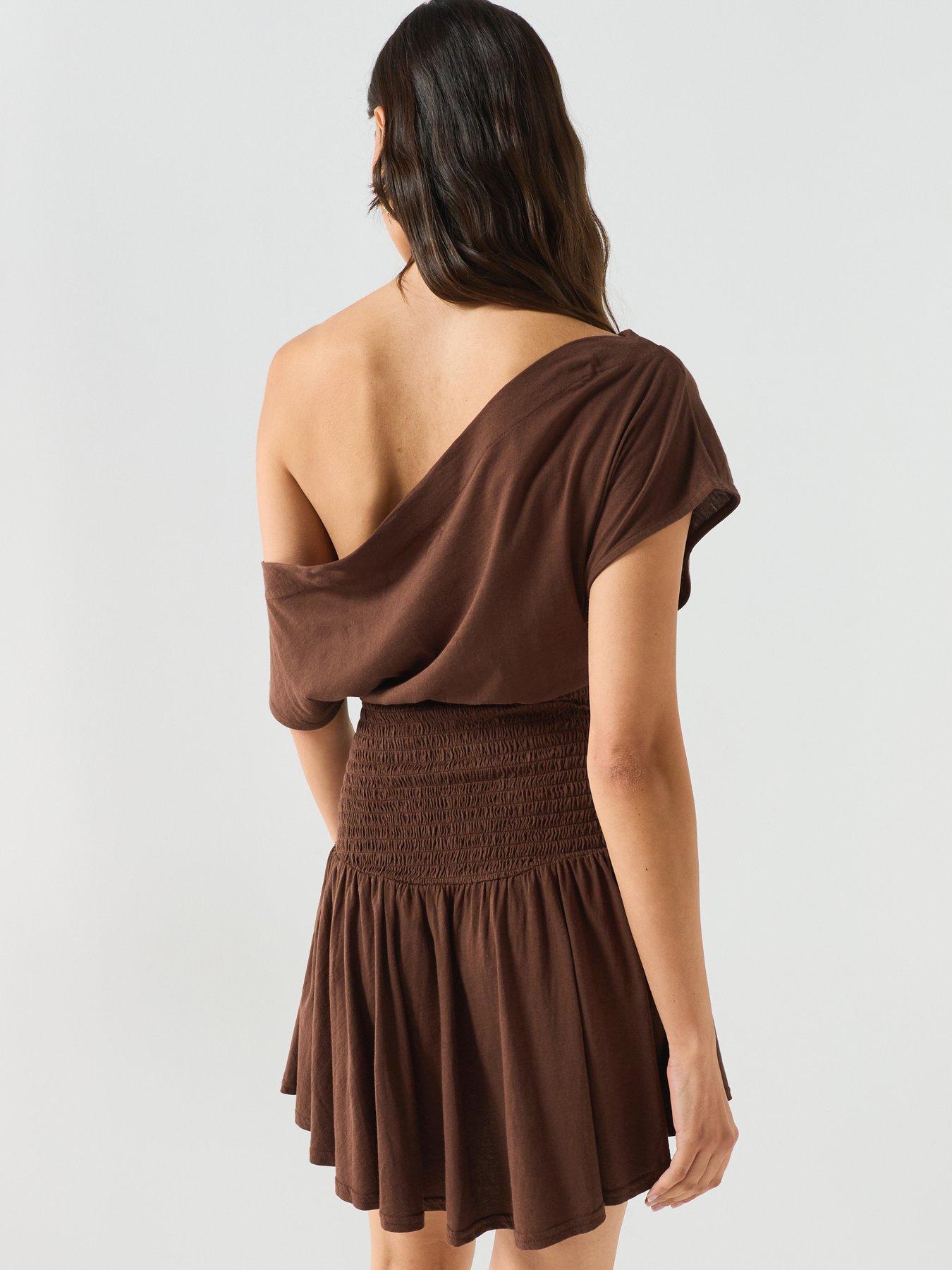Image 2 of 6 of FREE PEOPLE Scorching Hot Mini Dress - Brown
