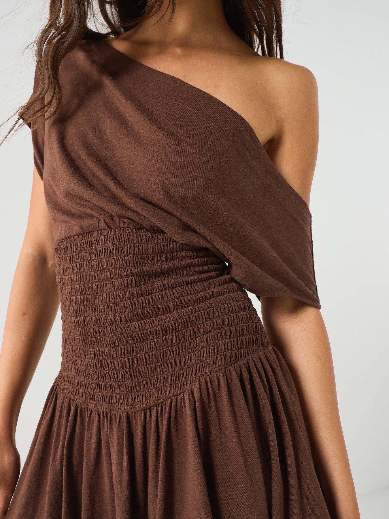 Image 6 of 6 of FREE PEOPLE Scorching Hot Mini Dress - Brown