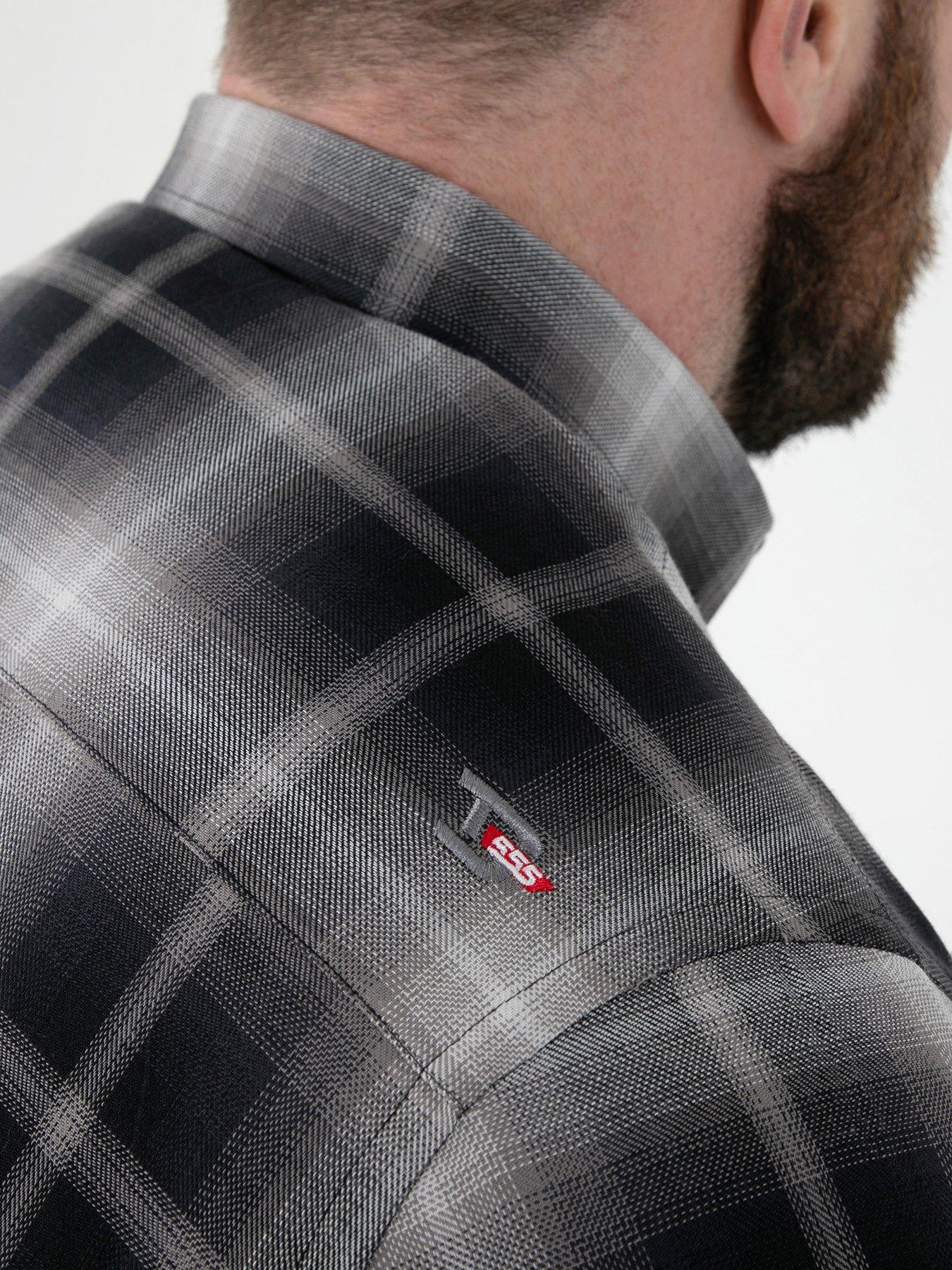 Image 5 of 6 of D555 Shadow Check Button Down Collar Shirt With Pocket - Black