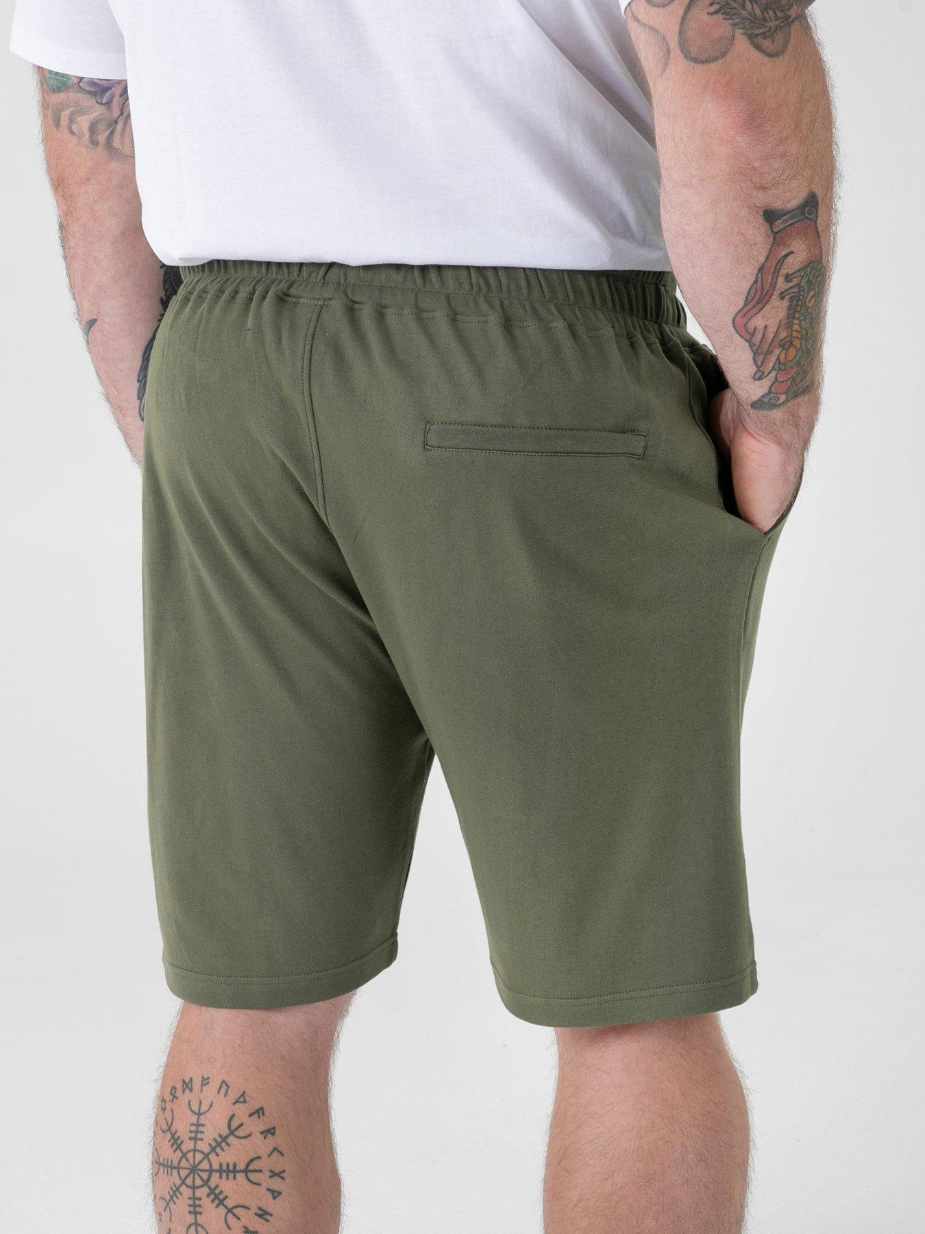 Image 2 of 6 of D555 D555 Khaki Stretch Elasticated Waist Shorts With Zipper Back Pocket