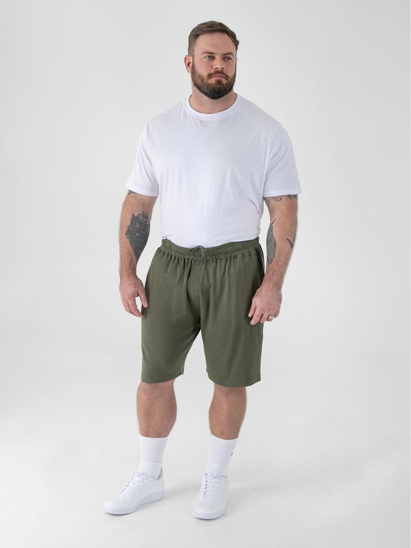 Image 3 of 6 of D555 D555 Khaki Stretch Elasticated Waist Shorts With Zipper Back Pocket