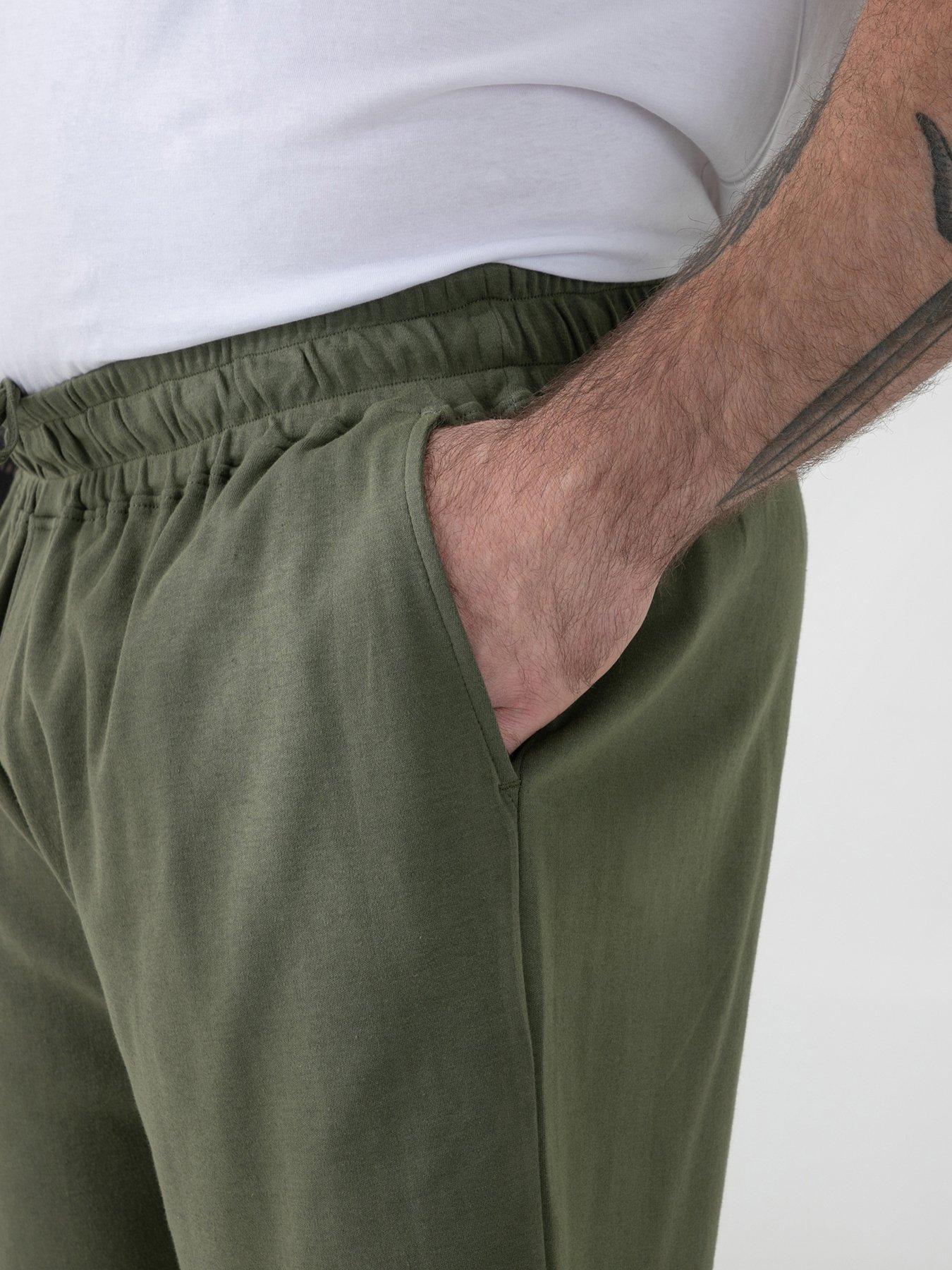 Image 5 of 6 of D555 D555 Khaki Stretch Elasticated Waist Shorts With Zipper Back Pocket