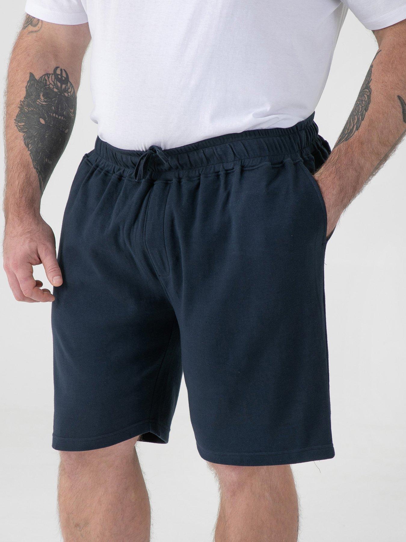 D555 Stretch Elasticated Waist Shorts With Zipper Back Pocket - Navy