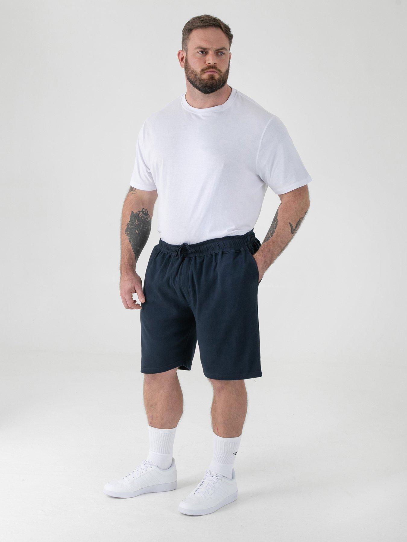 Image 3 of 6 of D555 Stretch Elasticated Waist Shorts With Zipper Back Pocket - Navy
