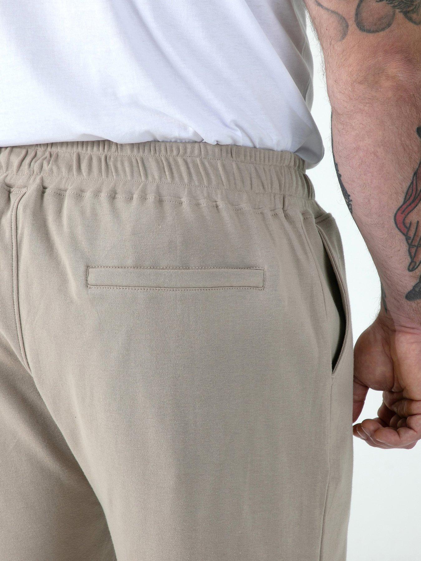 Image 5 of 6 of D555 Stone Stretch Elasticated Waist Shorts With Zipper Back Pocket - Beige