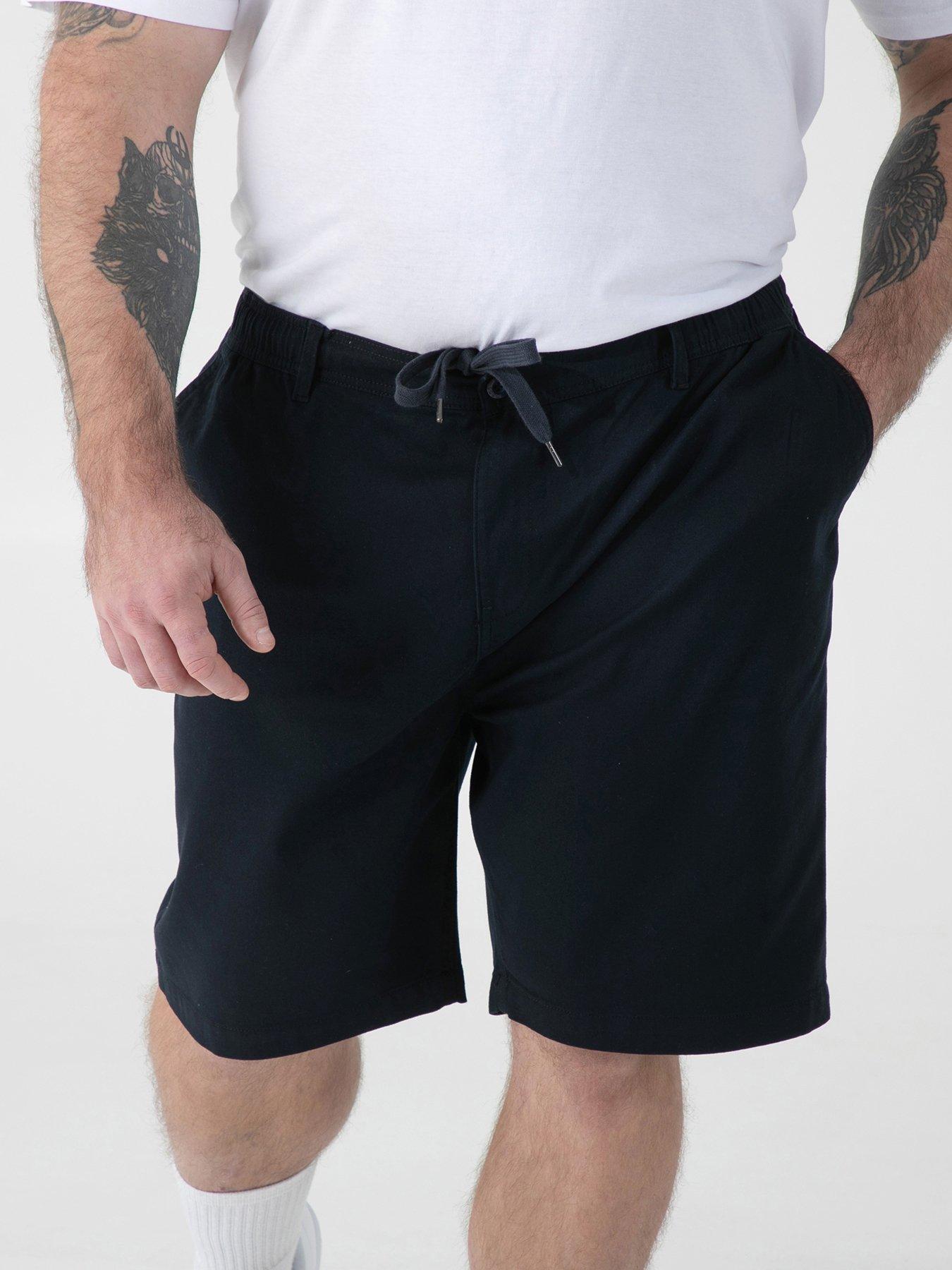 D555 Full Elastic Waist Stretch Shorts With Drawcord - Navy