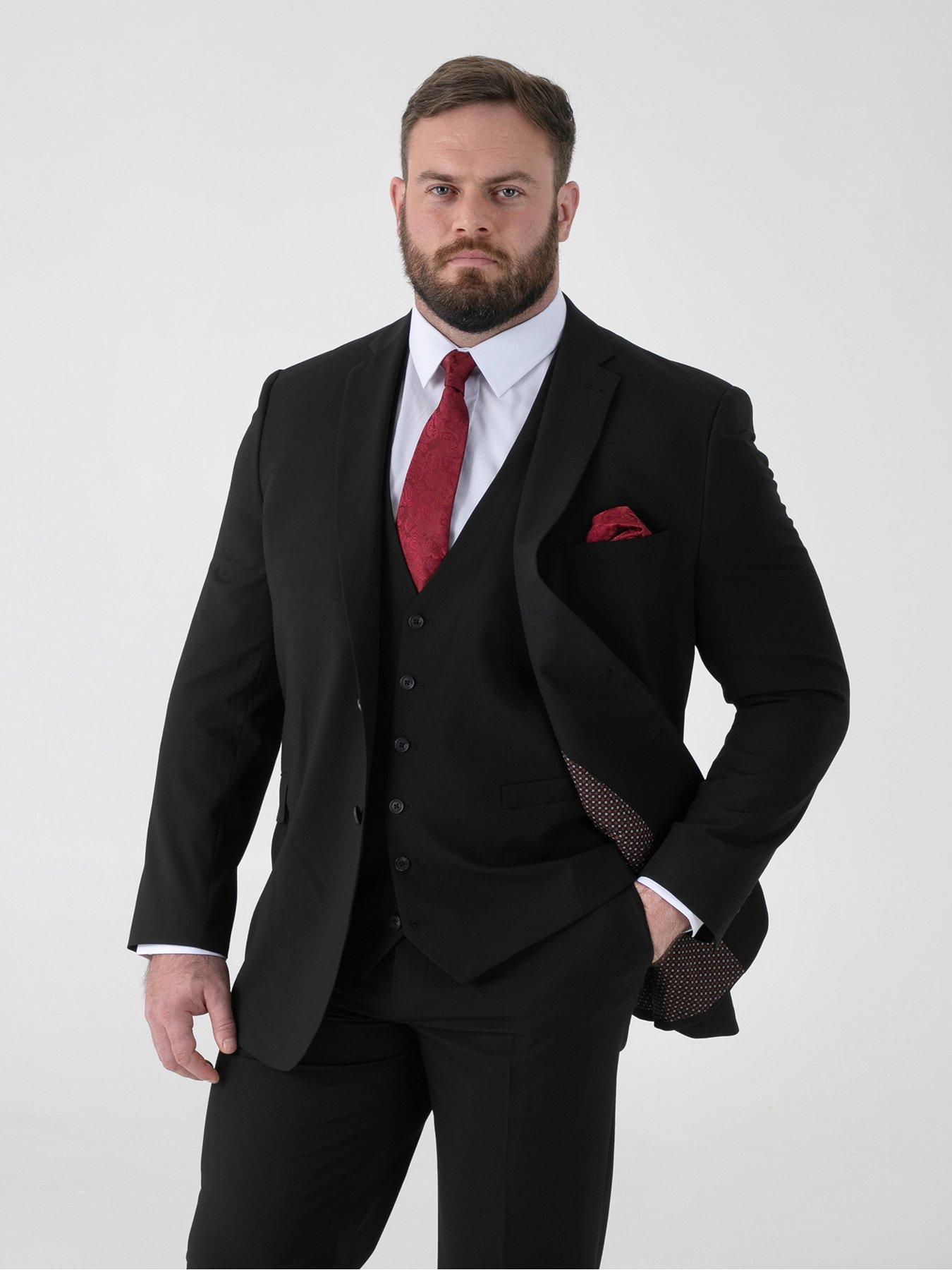 Image 5 of 6 of D555 4 Way Stretch Tailored Suit Jacket - Black