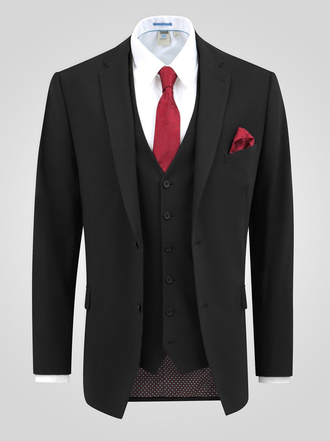 Image 6 of 6 of D555 4 Way Stretch Tailored Suit Jacket - Black
