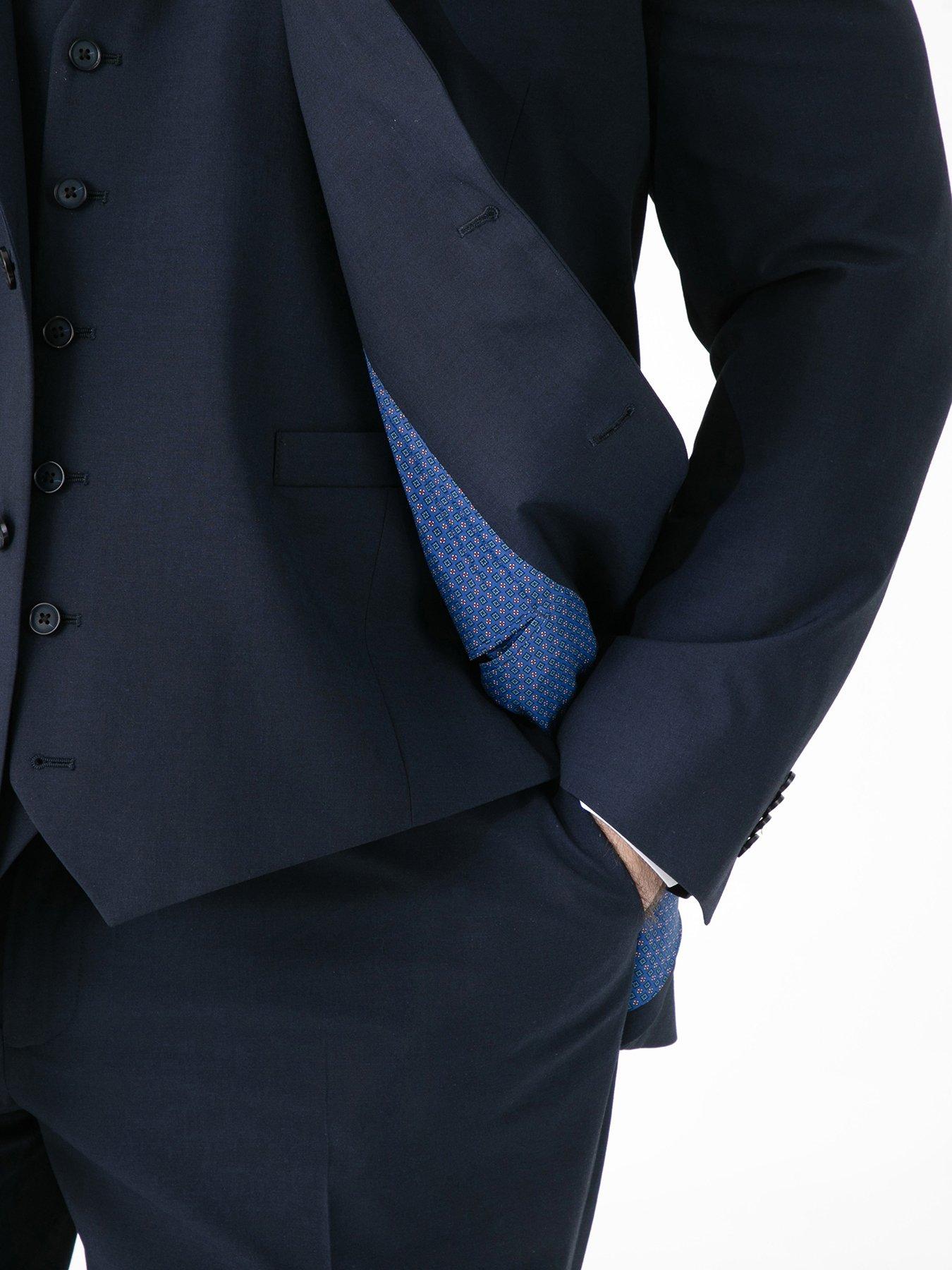 Image 4 of 5 of D555 4 Way Stretch Tailored Suit Jacket - Navy
