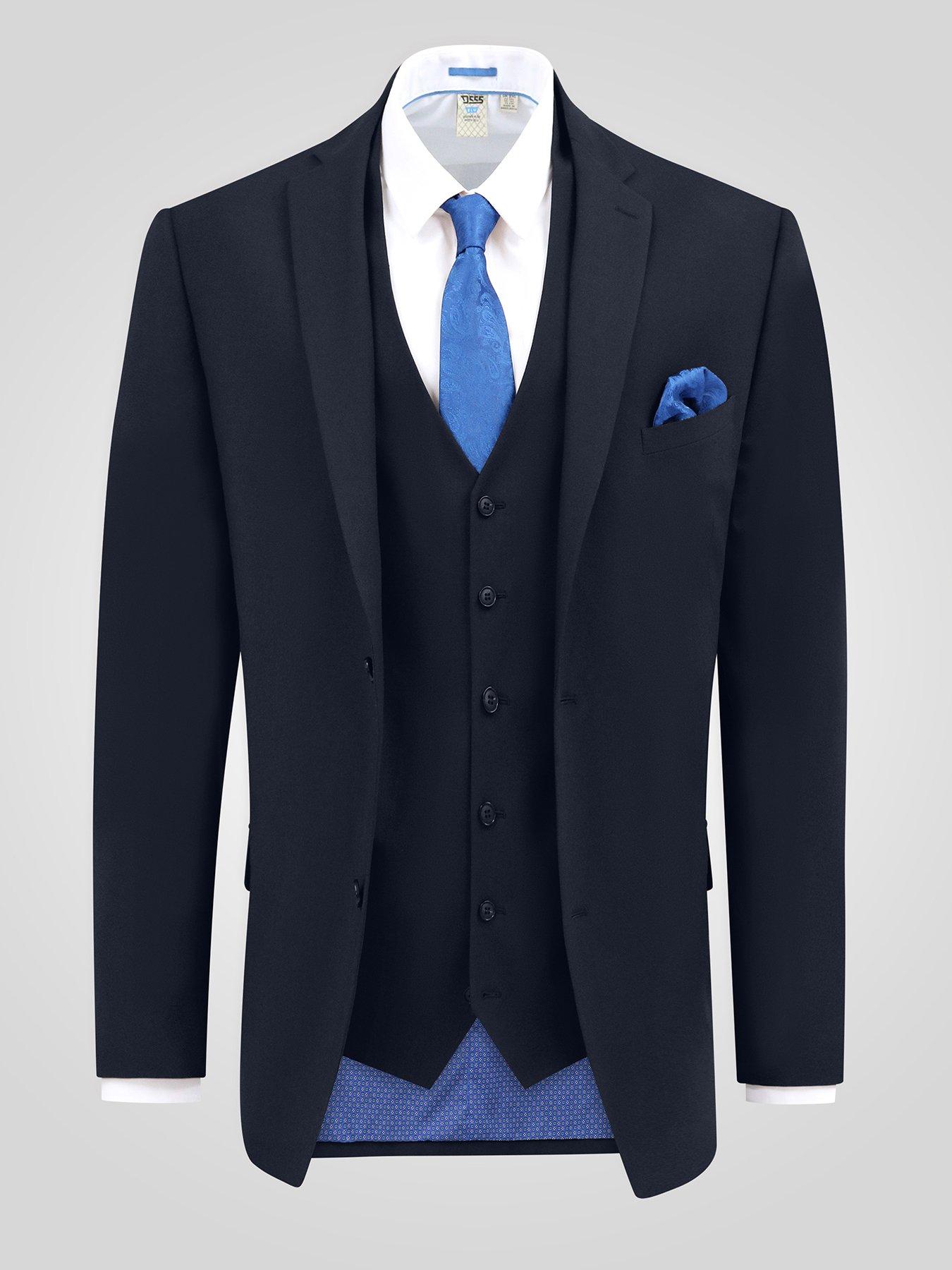 Image 5 of 5 of D555 4 Way Stretch Tailored Suit Jacket - Navy