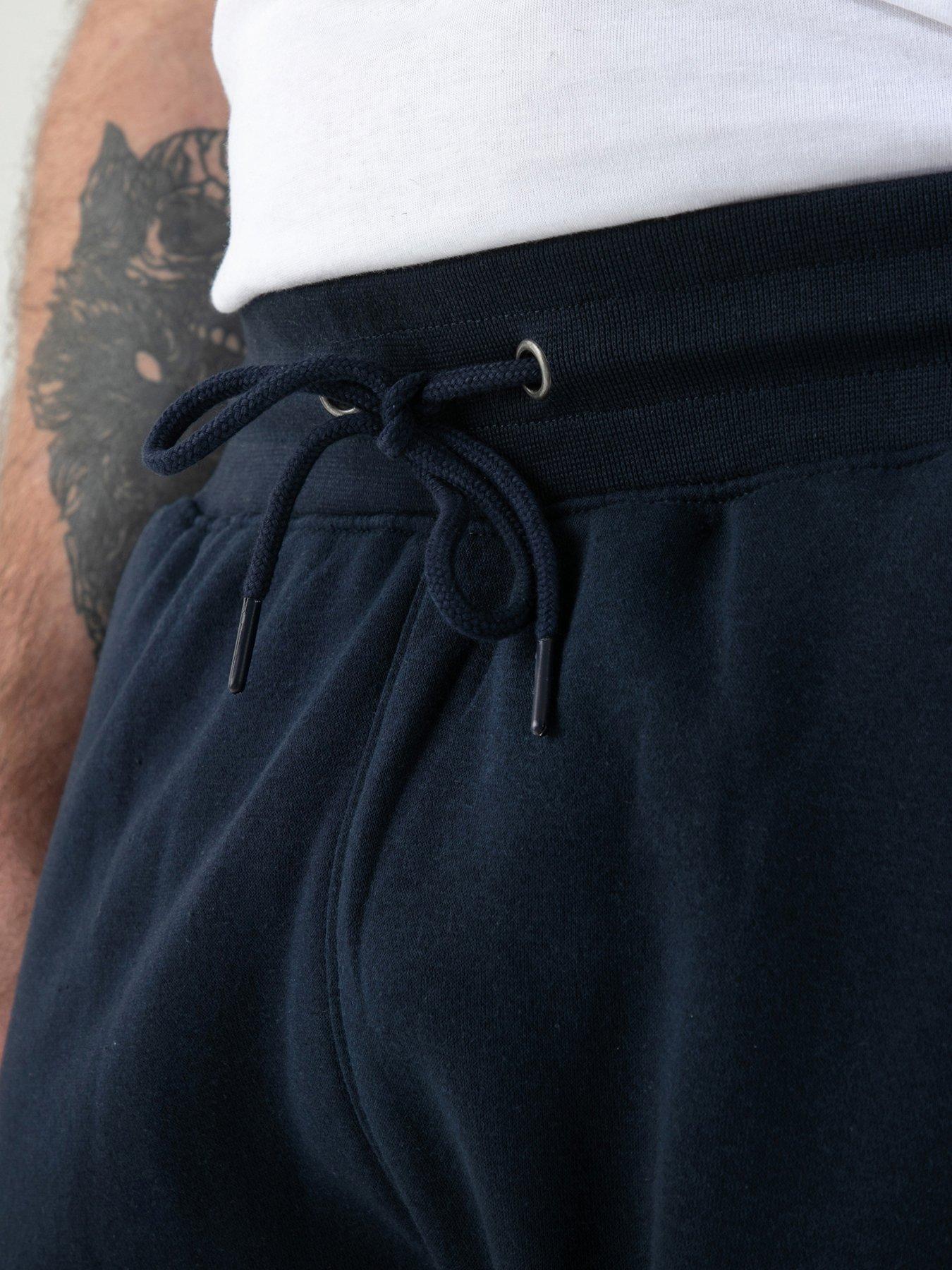 Image 5 of 5 of D555 Elasticated Waist Fleece Cargo Shorts With Bear Embroidery - Navy