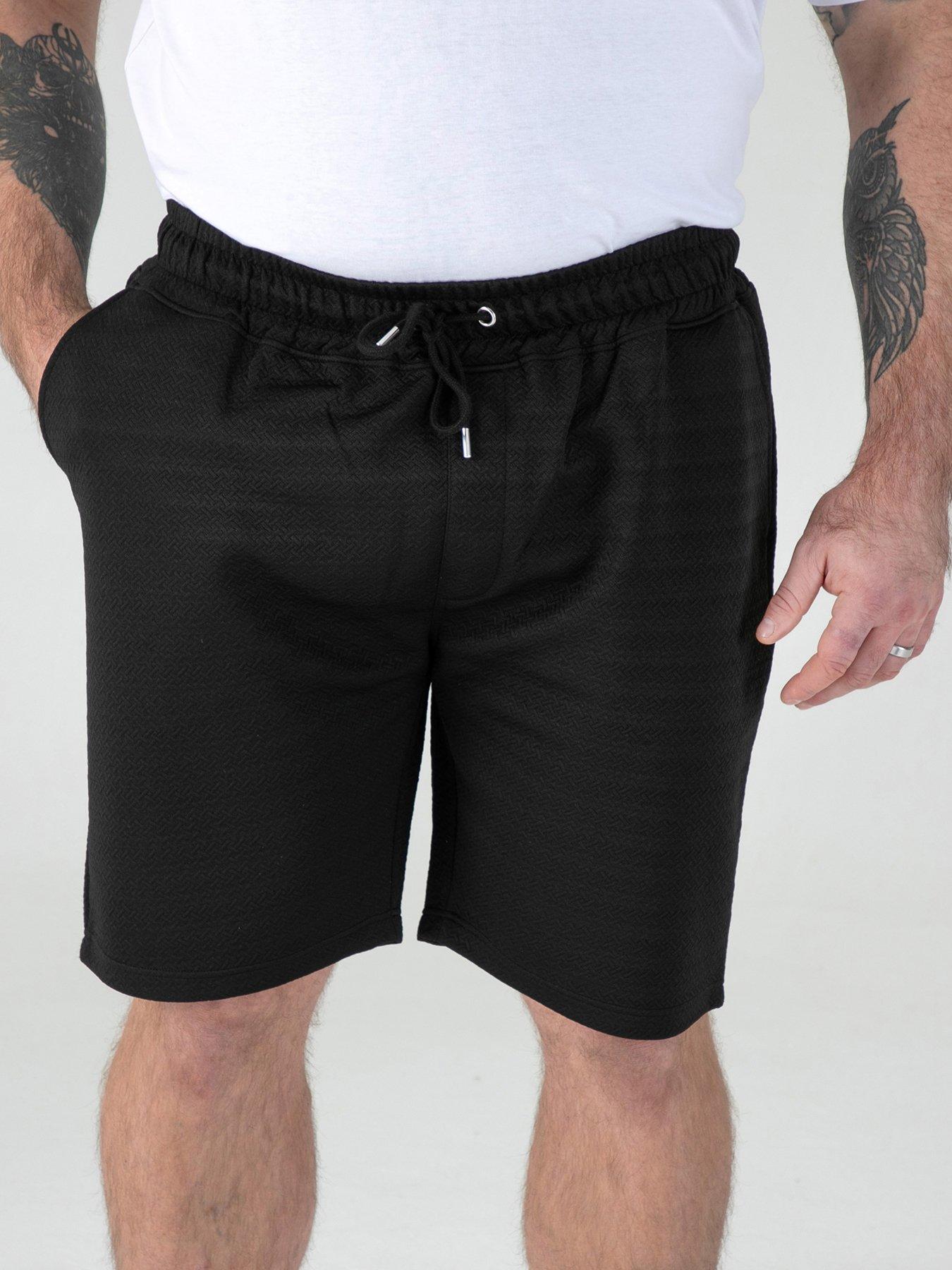 Image 1 of 6 of D555 Stretch Jacquard Elasticated Waist Shorts - Black