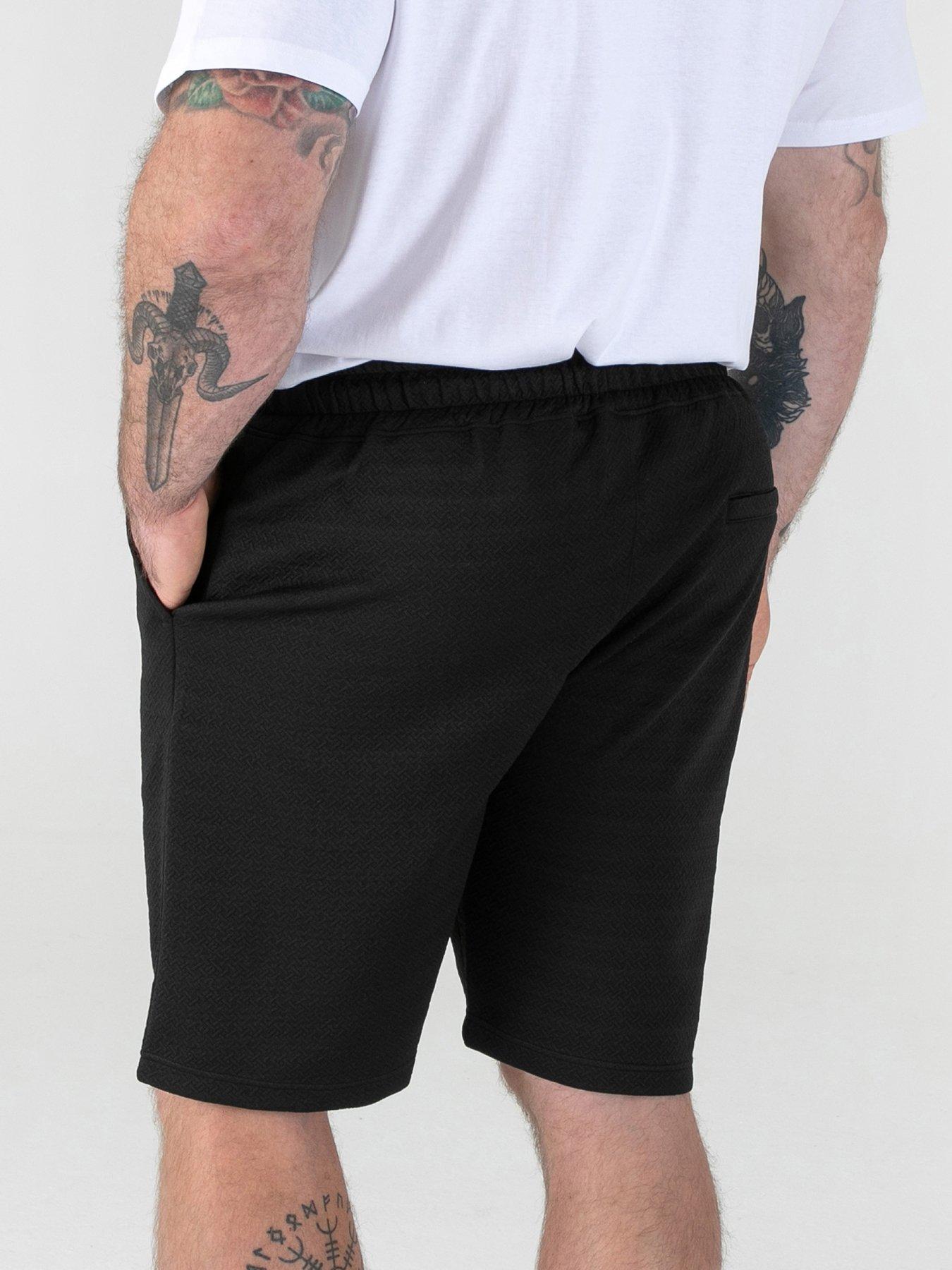 Image 2 of 6 of D555 Stretch Jacquard Elasticated Waist Shorts - Black