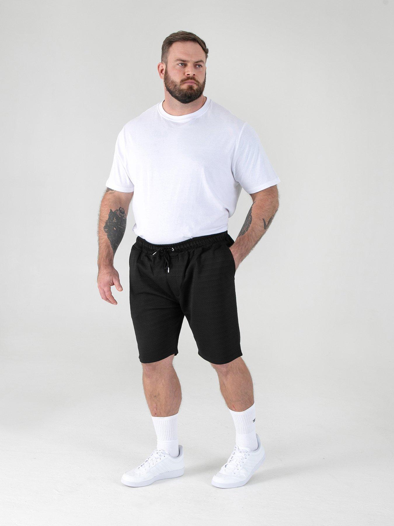 Image 3 of 6 of D555 Stretch Jacquard Elasticated Waist Shorts - Black