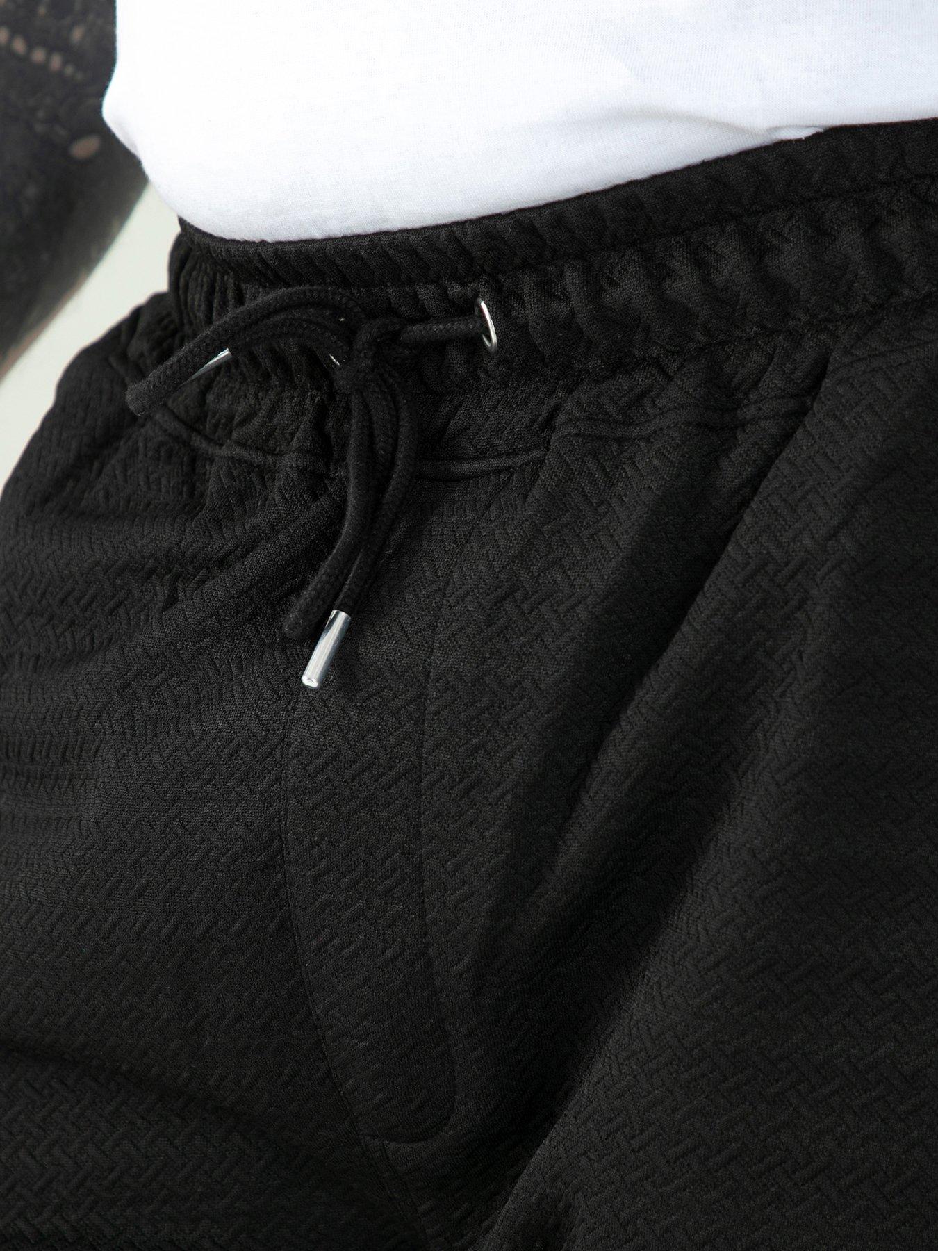 Image 4 of 6 of D555 Stretch Jacquard Elasticated Waist Shorts - Black