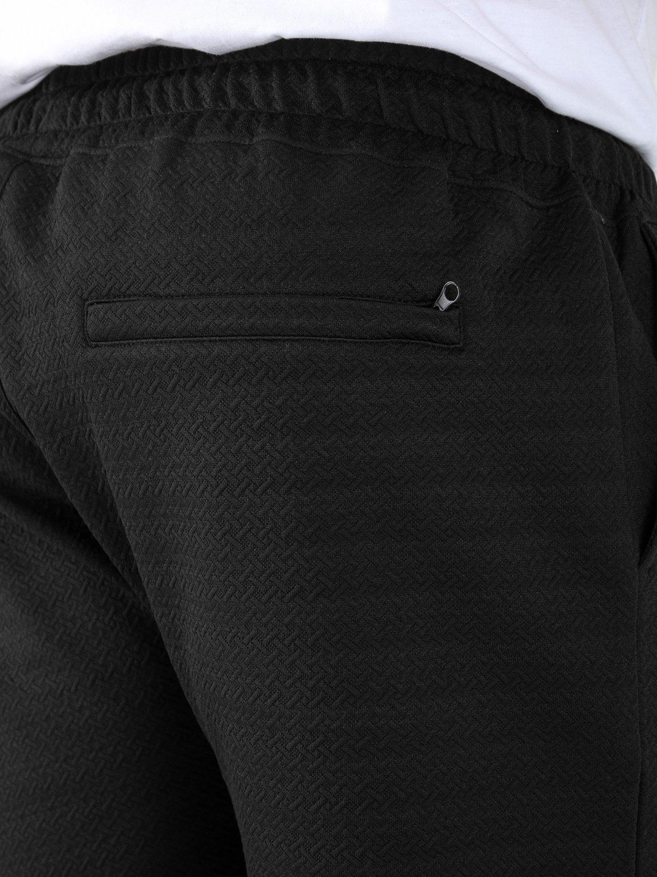 Image 5 of 6 of D555 Stretch Jacquard Elasticated Waist Shorts - Black