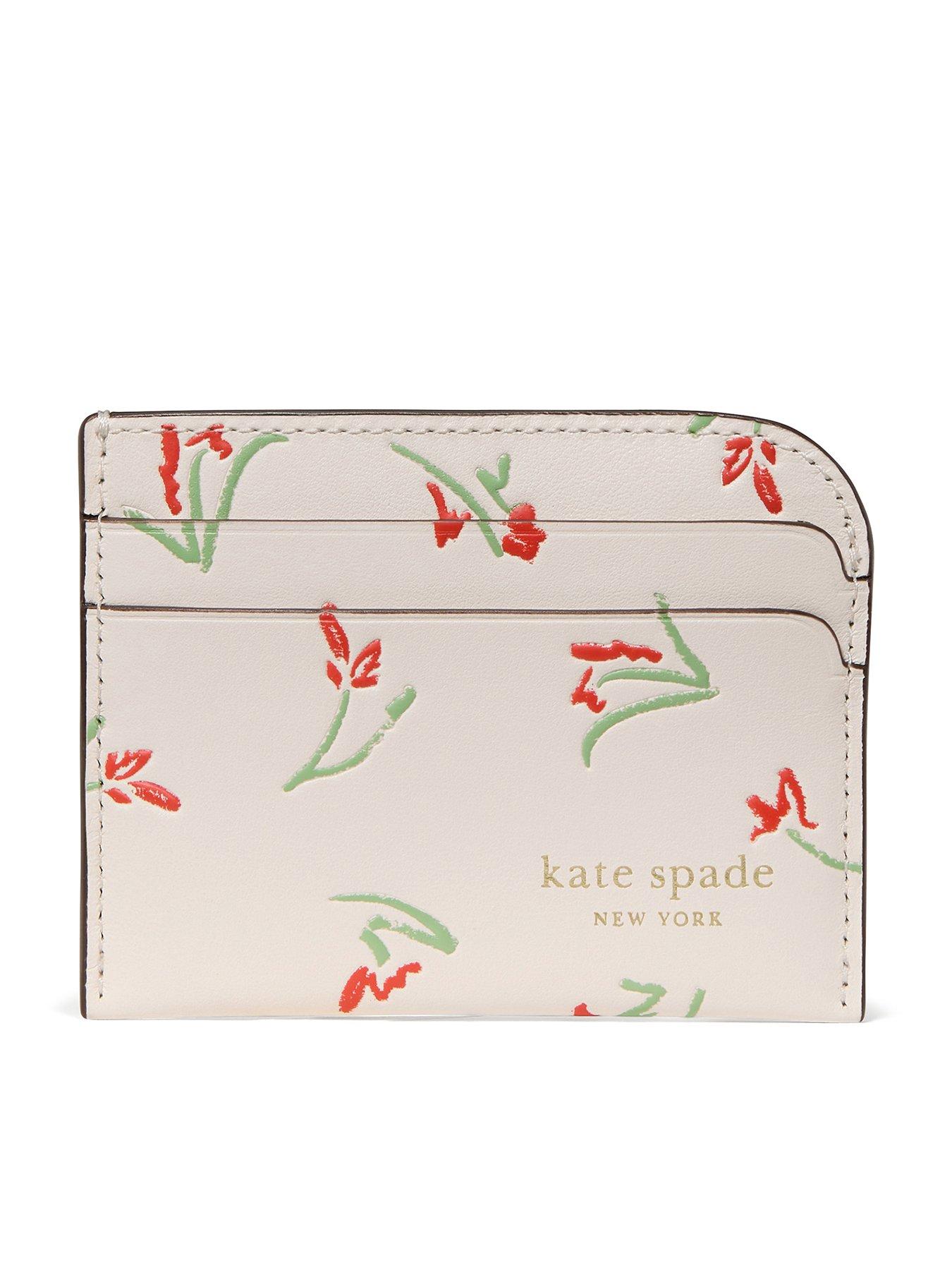 Kate Spade New York Devin Vibrant Buds Card Holder - Cream