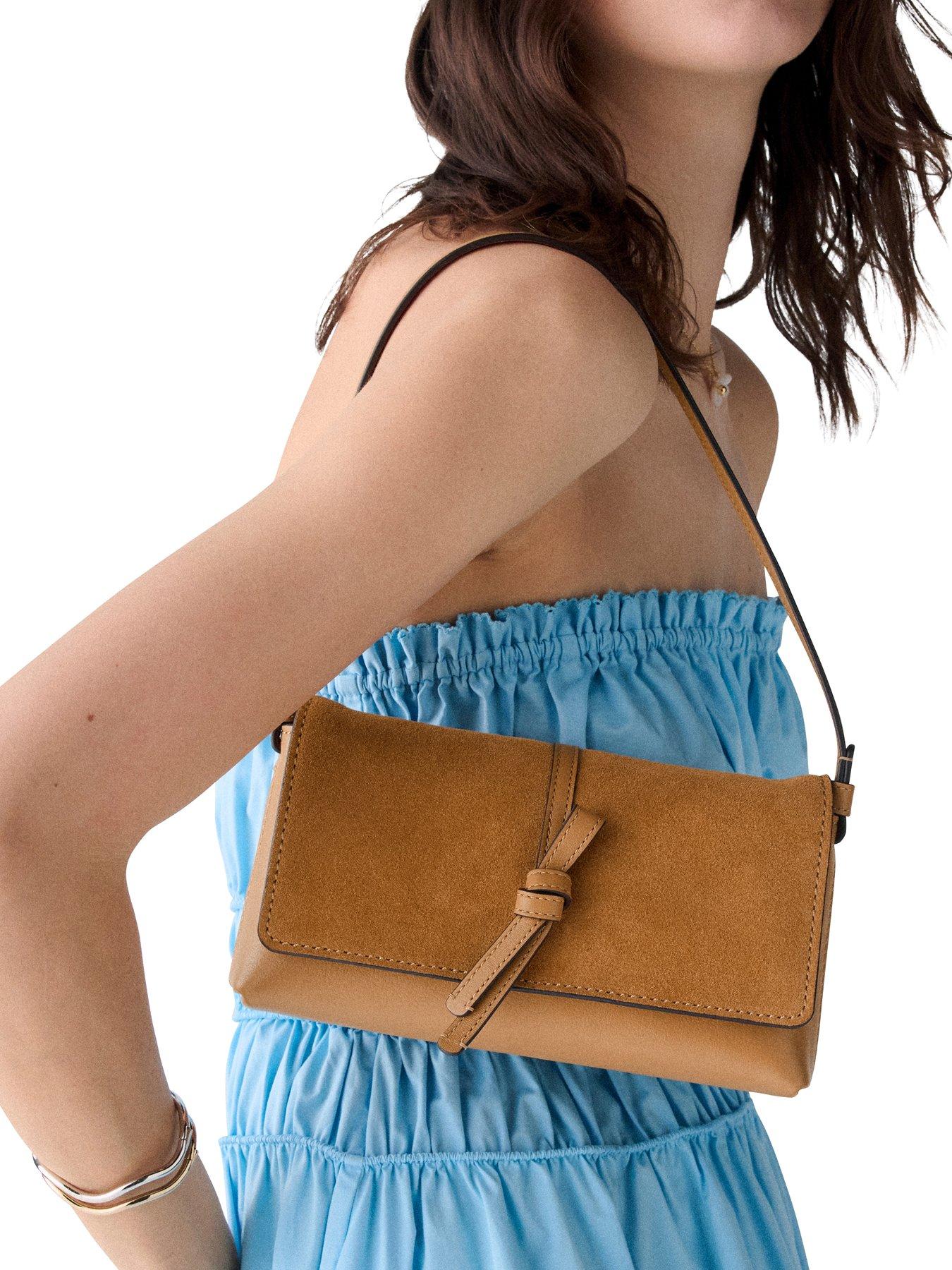 Image 5 of 5 of Kate Spade New York Loop Suede Small Shoulder Bag - Brown