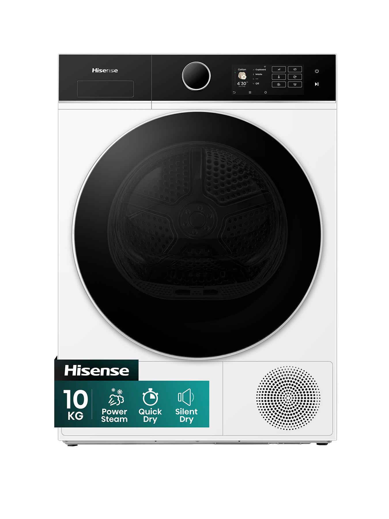 Hisense Hisense Power Steam 5i Series DH5I104BWAB WiFi-enabled 10kg, Heat Pump Tumble Dryer - White - A+++ Rated