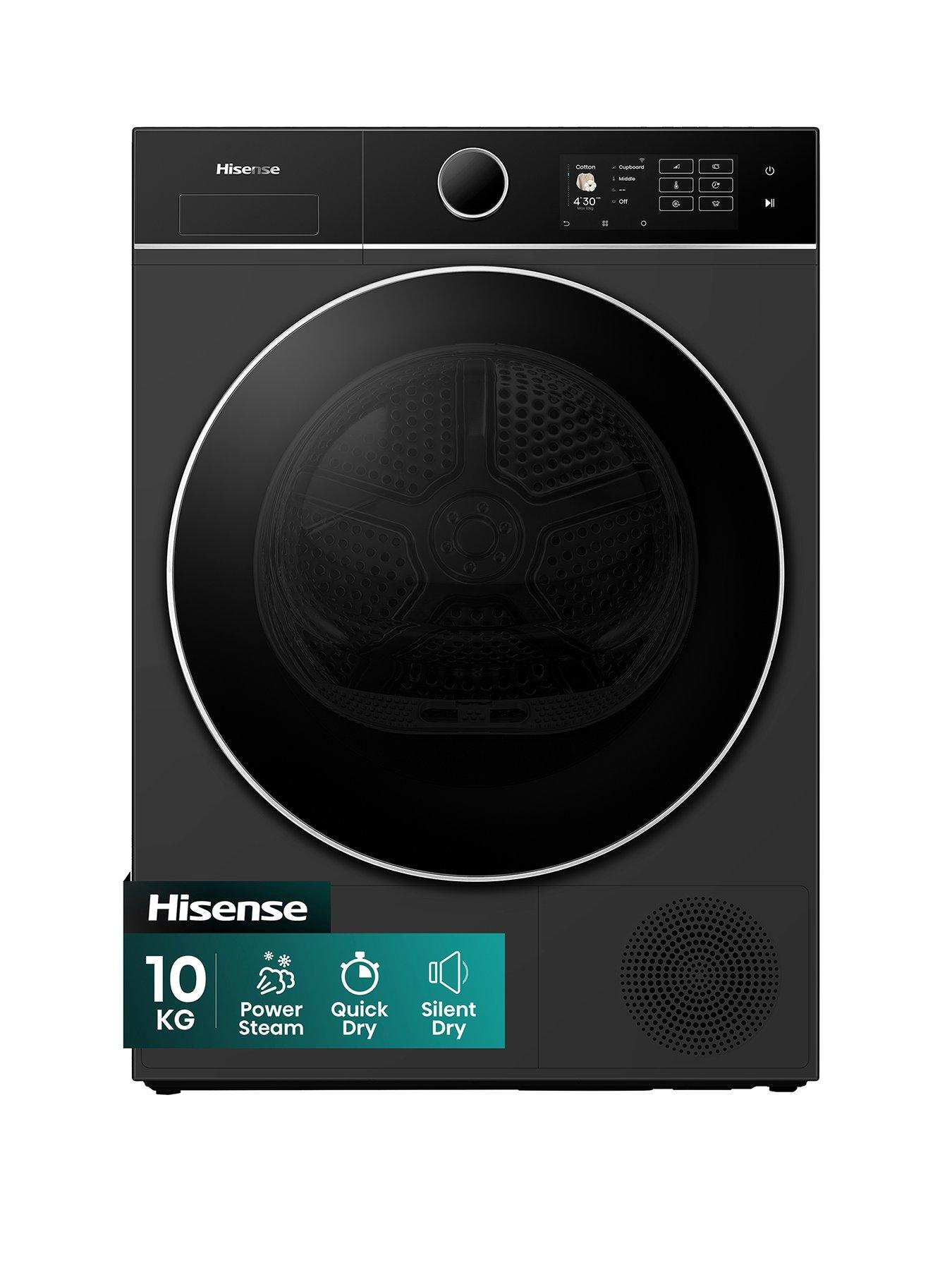 Hisense Hisense Power Steam 5i Series DH5I104BBAB WiFi-enabled 10kg, Heat Pump Tumble Dryer - Black - A+++ Rated