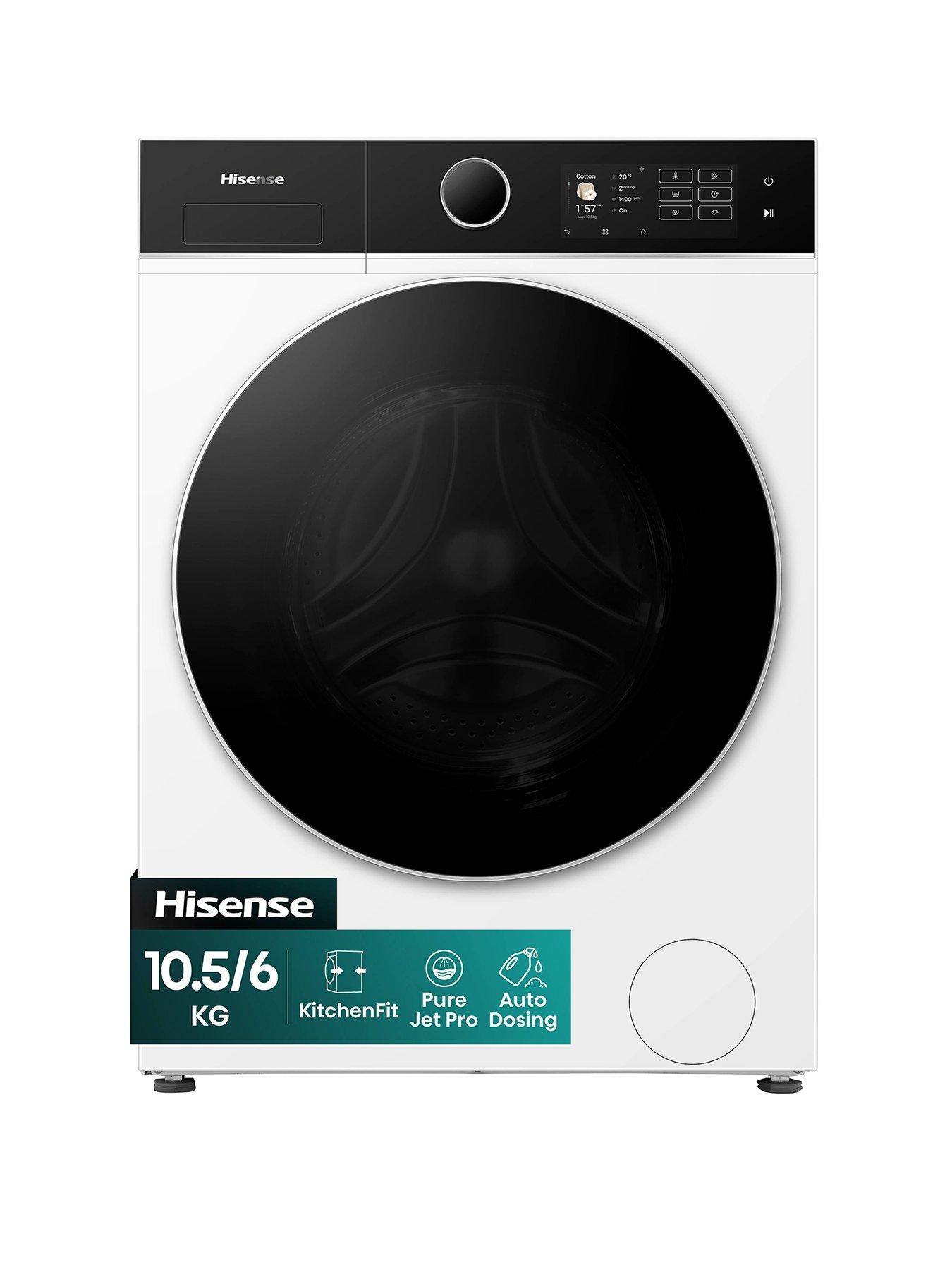 Hisense Hisense KitchenFit 5i Series WD5I1045BWQ WiFi-enabled 10.5kg/6kg, 1400 Spin Washer Dryer - White - A/D Rated