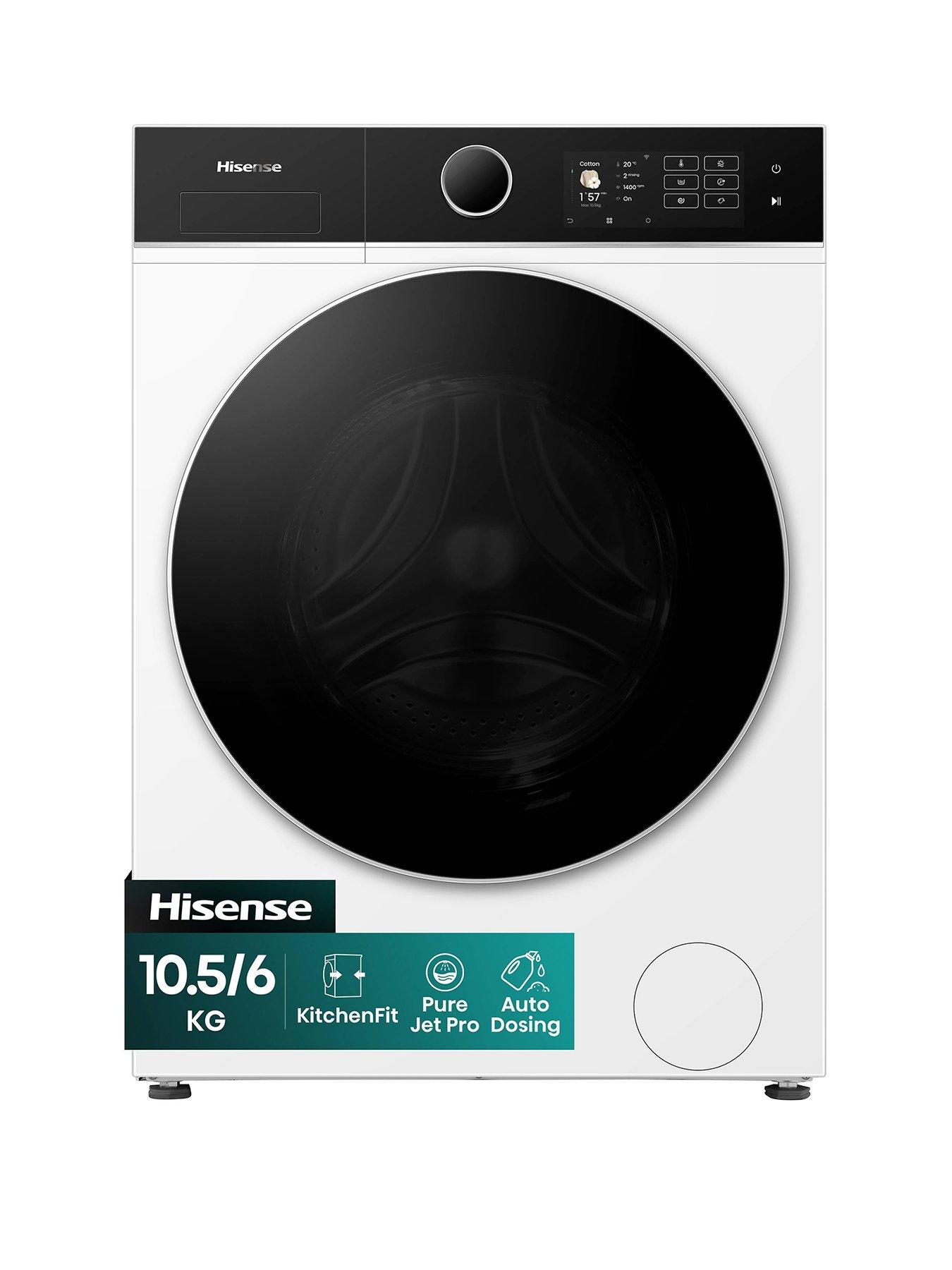 Hisense KitchenFit 5i Series WD5I1045BWQ WiFi-enabled 10.5kg/6kg, 1400 Spin Washer Dryer - White - A/D Rated
