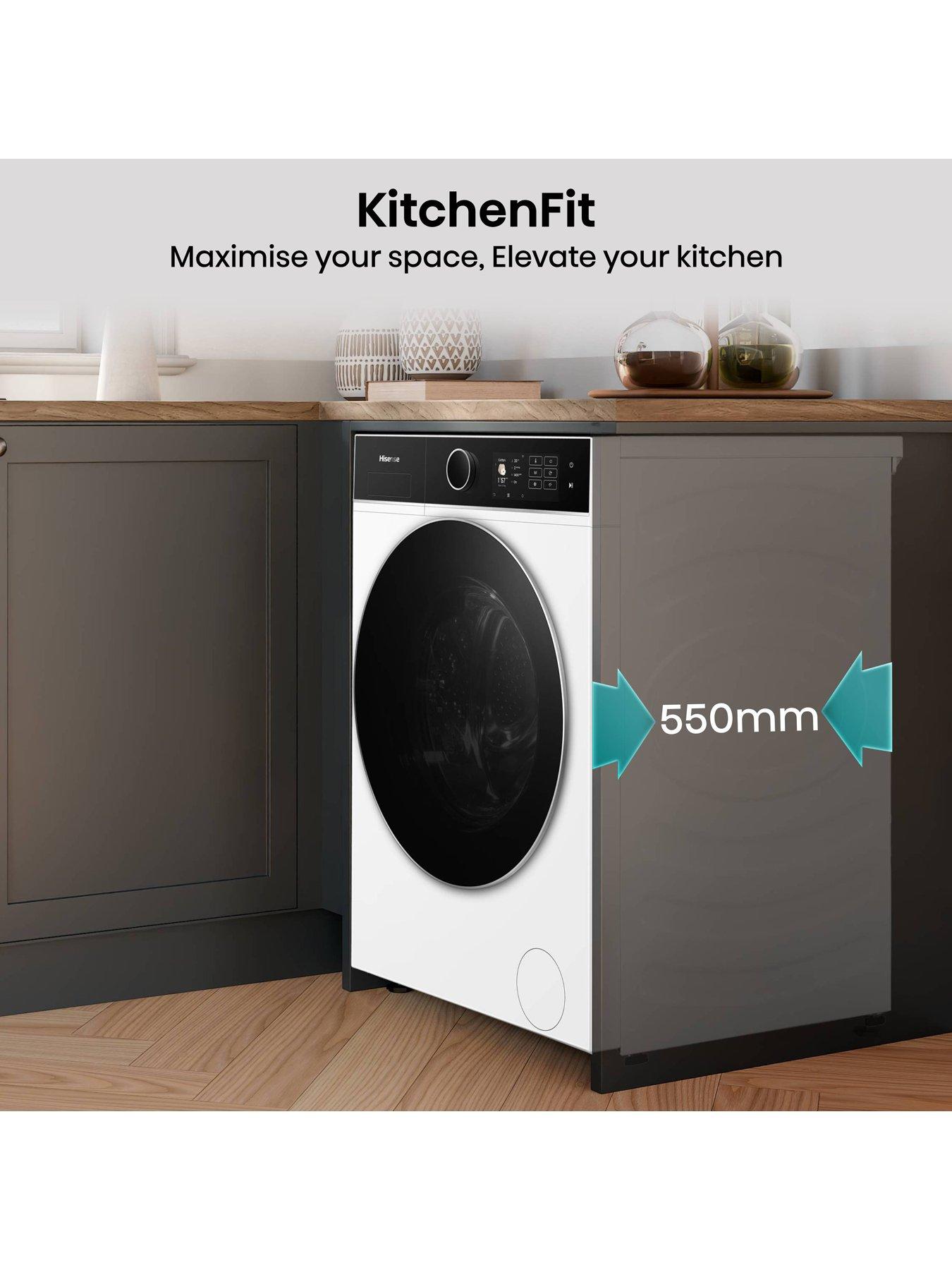 Image 4 of 8 of Hisense Hisense KitchenFit 5i Series WD5I1045BWQ WiFi-enabled 10.5kg/6kg, 1400 Spin Washer Dryer - White - A/D Rated