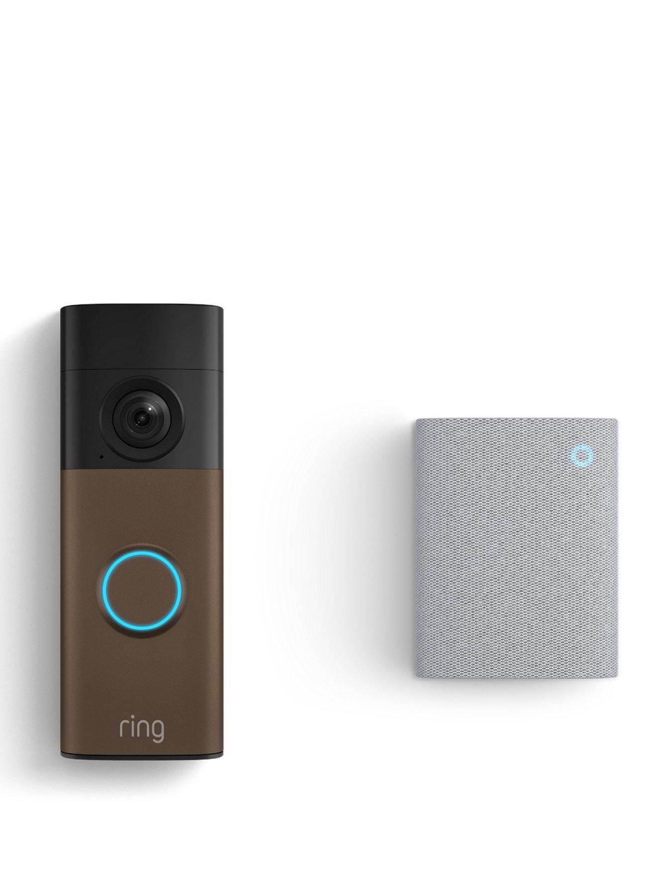 RING Battery Video Doorbell (2nd Gen) - Retinal 2K - Matte Mocha +  Chime (3rd Gen) Bundle