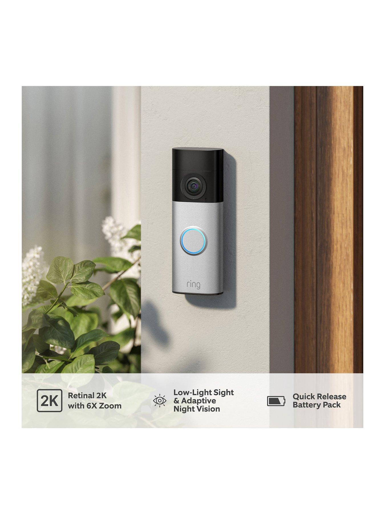 Image 2 of 8 of RING Battery Video Doorbell Plus 2K - Nickel Silver with Chime