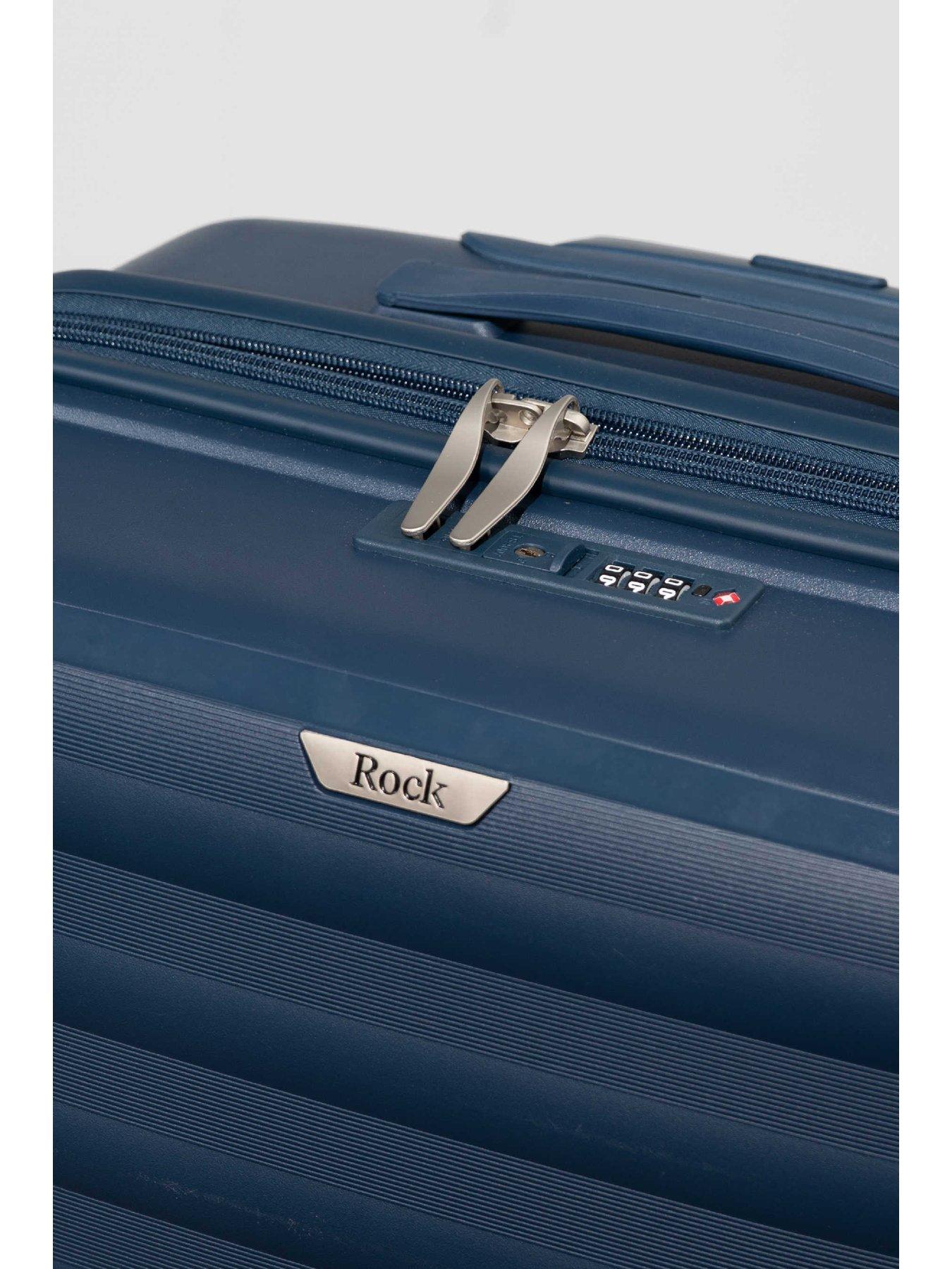 Image 6 of 6 of Rock Luggage Oslo Navy 3 Piece Suitcase Set