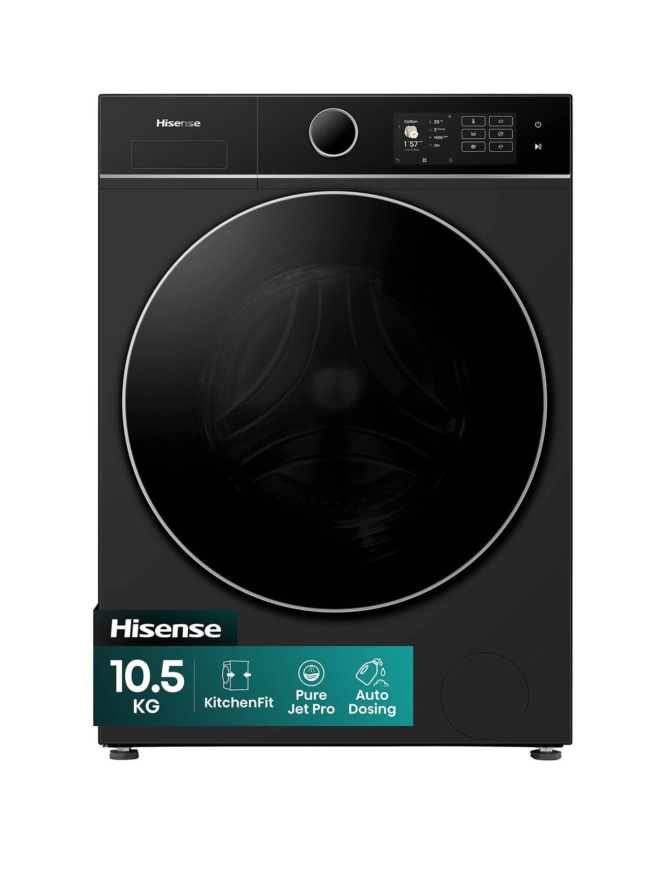 Hisense Hisense KitchenFit 5i Series WF5I1045BBQ WiFi-enabled 10.5kg, 1400 Spin Washing Machine - Black - A Rated