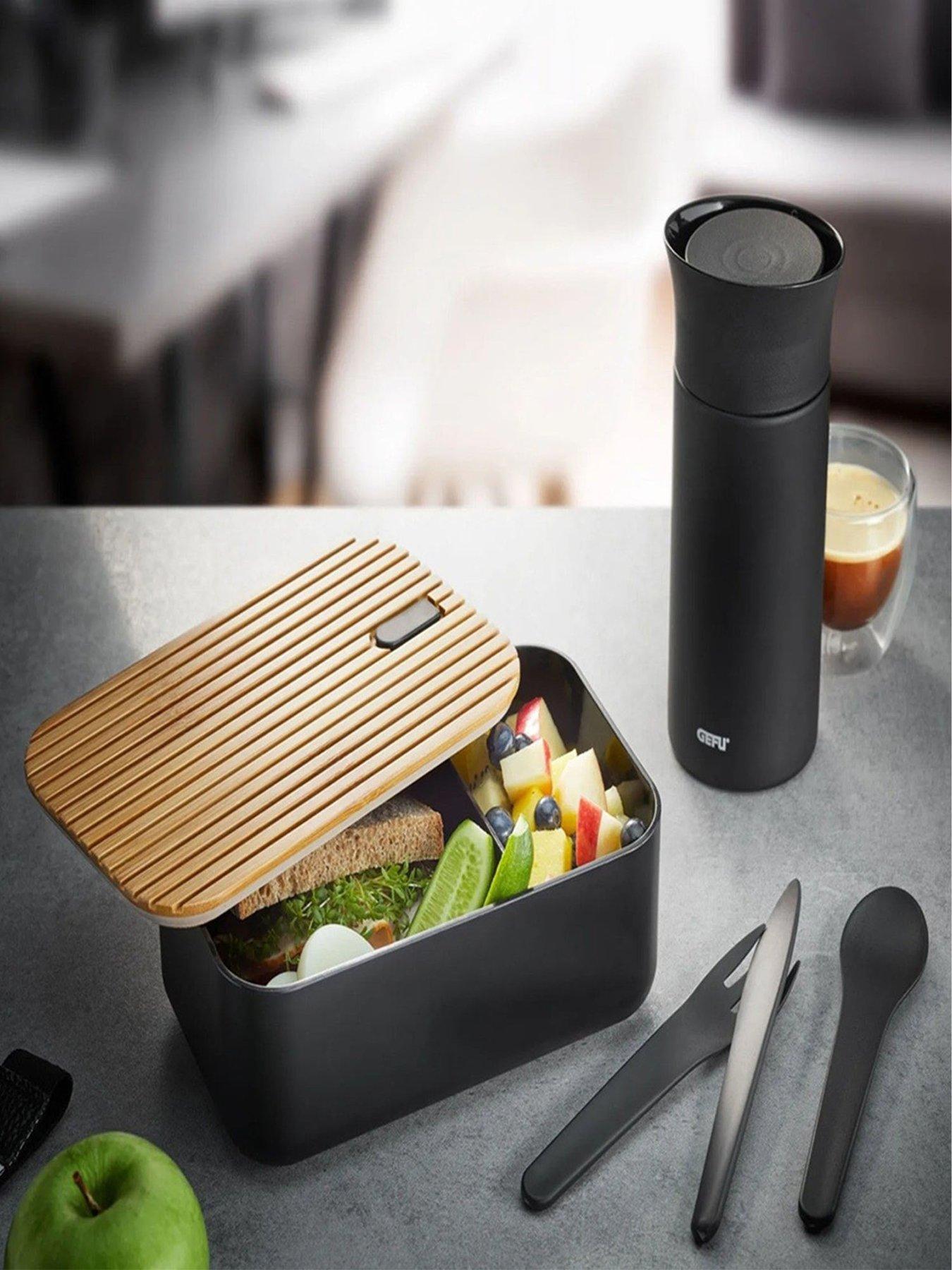Gefu Gefu Enviro Lunchbox With Bamboo Lid & Cutlery 1l