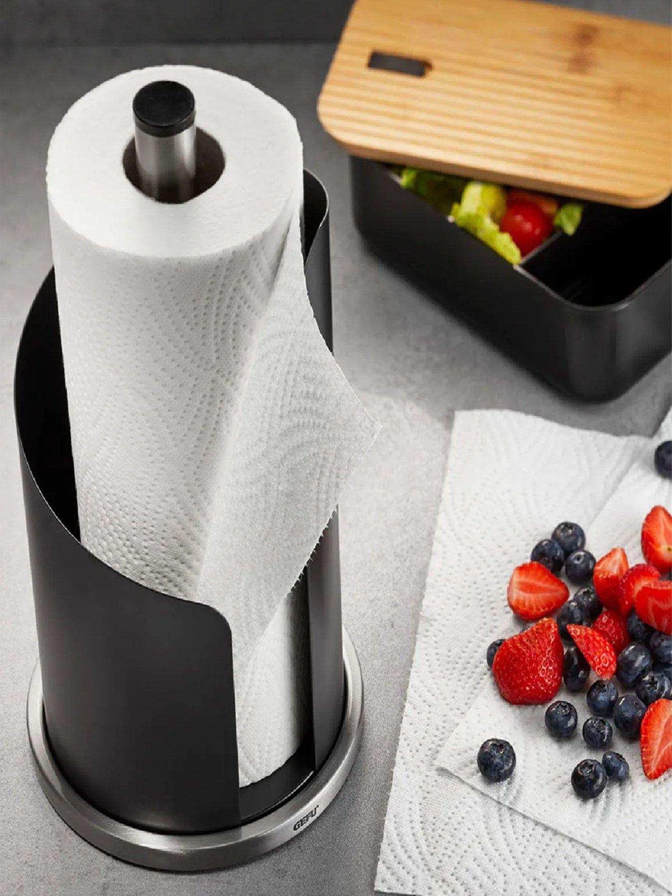 Gefu Gefu Curve Kitchen Roll Holder Matte Black Stainless Steel