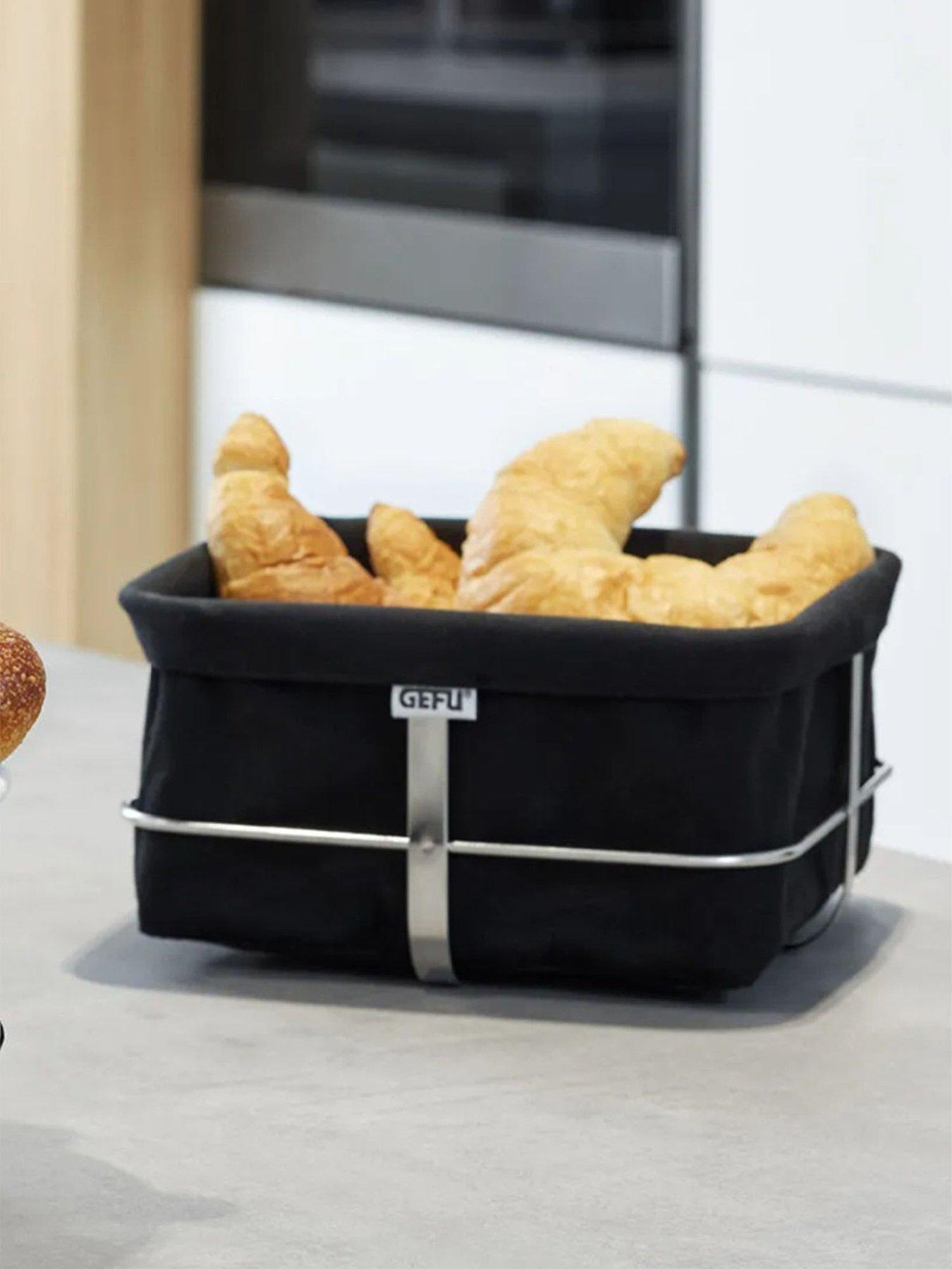 Gefu Gefu Brunch Square Bread Basket Black With Cotton Insert