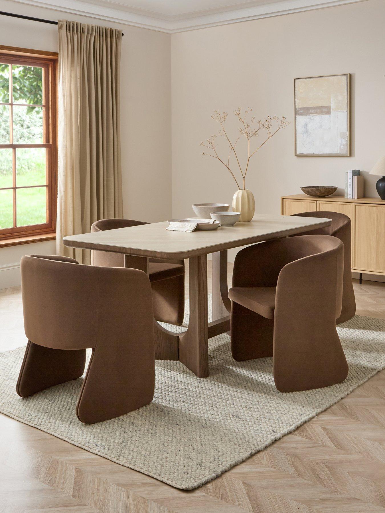 Michelle Keegan Home Esta 180cm Dining Table  &  4 Arlo Dining Chairs - FSC® Certified