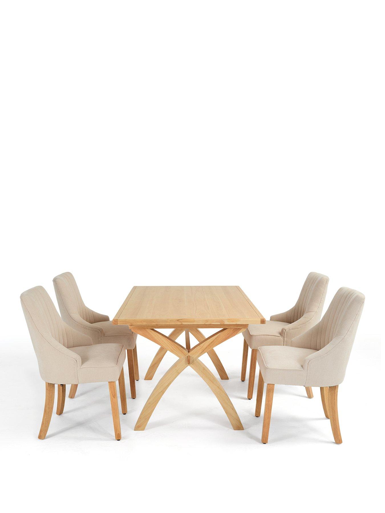 Image 2 of 7 of The Very Collection Dewsbury 160cm Dining Table & 4 Chester Fabric Dining Chairs
