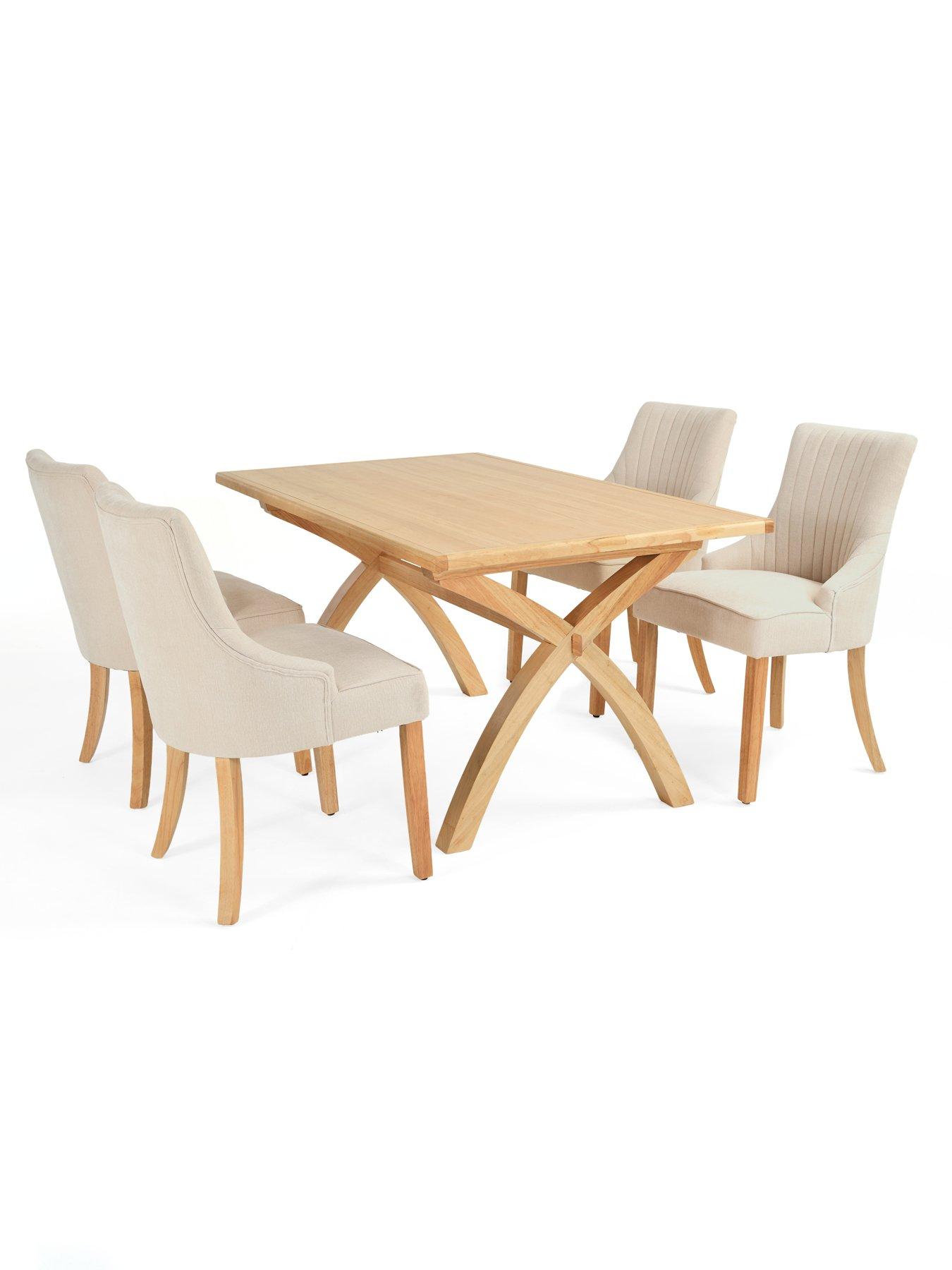 Image 3 of 7 of The Very Collection Dewsbury 160cm Dining Table & 4 Chester Fabric Dining Chairs