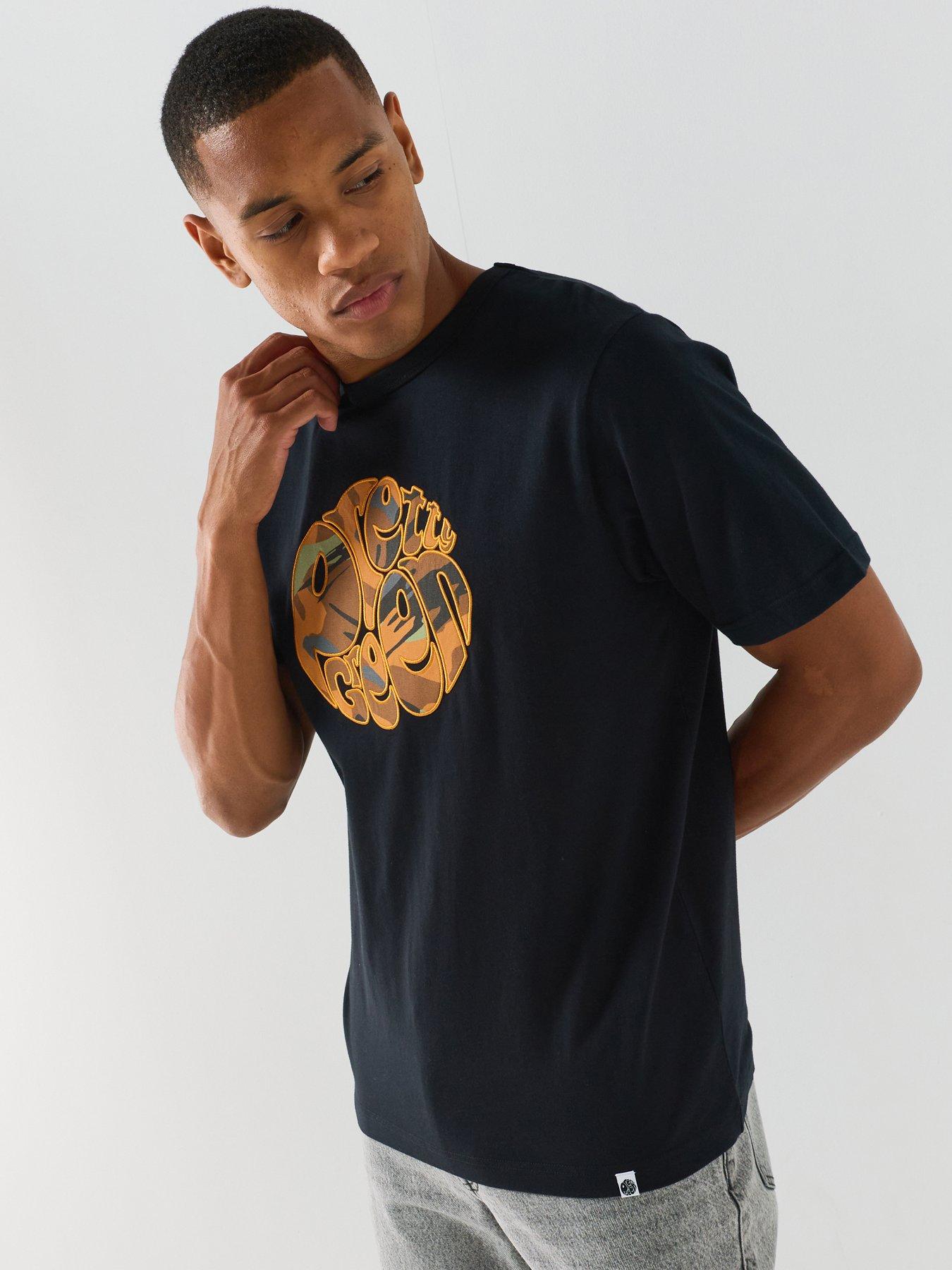 Image 1 of 5 of Pretty Green Pretty Green Rave Camo Logo Graphic T-shirt - Black