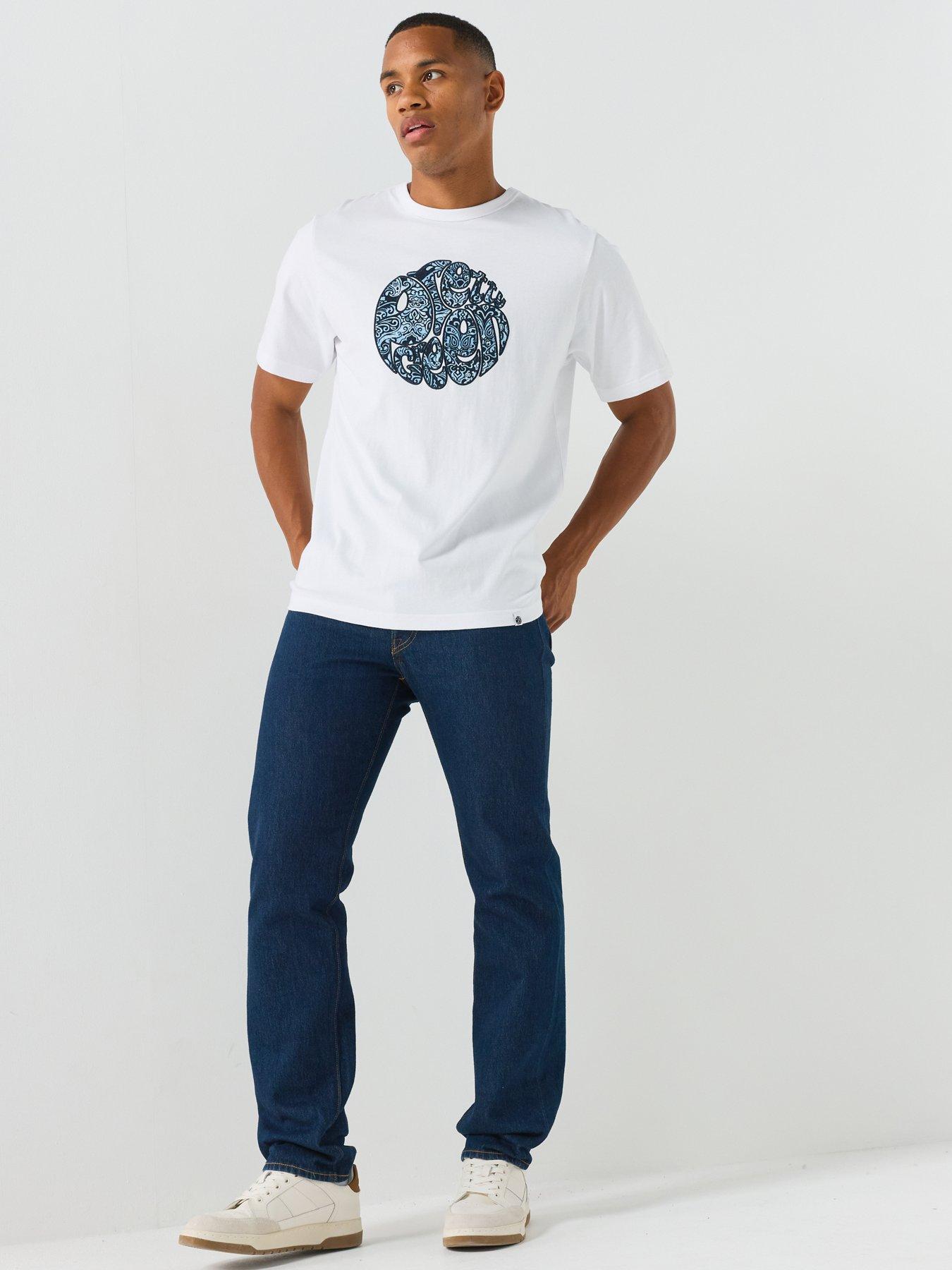 Image 3 of 4 of Pretty Green Pretty Green Rave-on Paisley Logo Graphic T-shirt - White