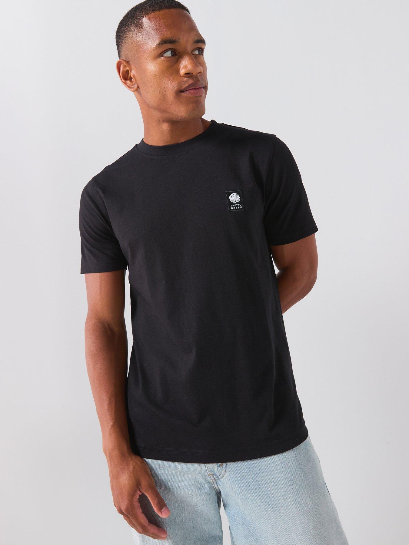 Image 1 of 5 of Pretty Green Pretty Green Sinclair Small Logo T-shirt - Black