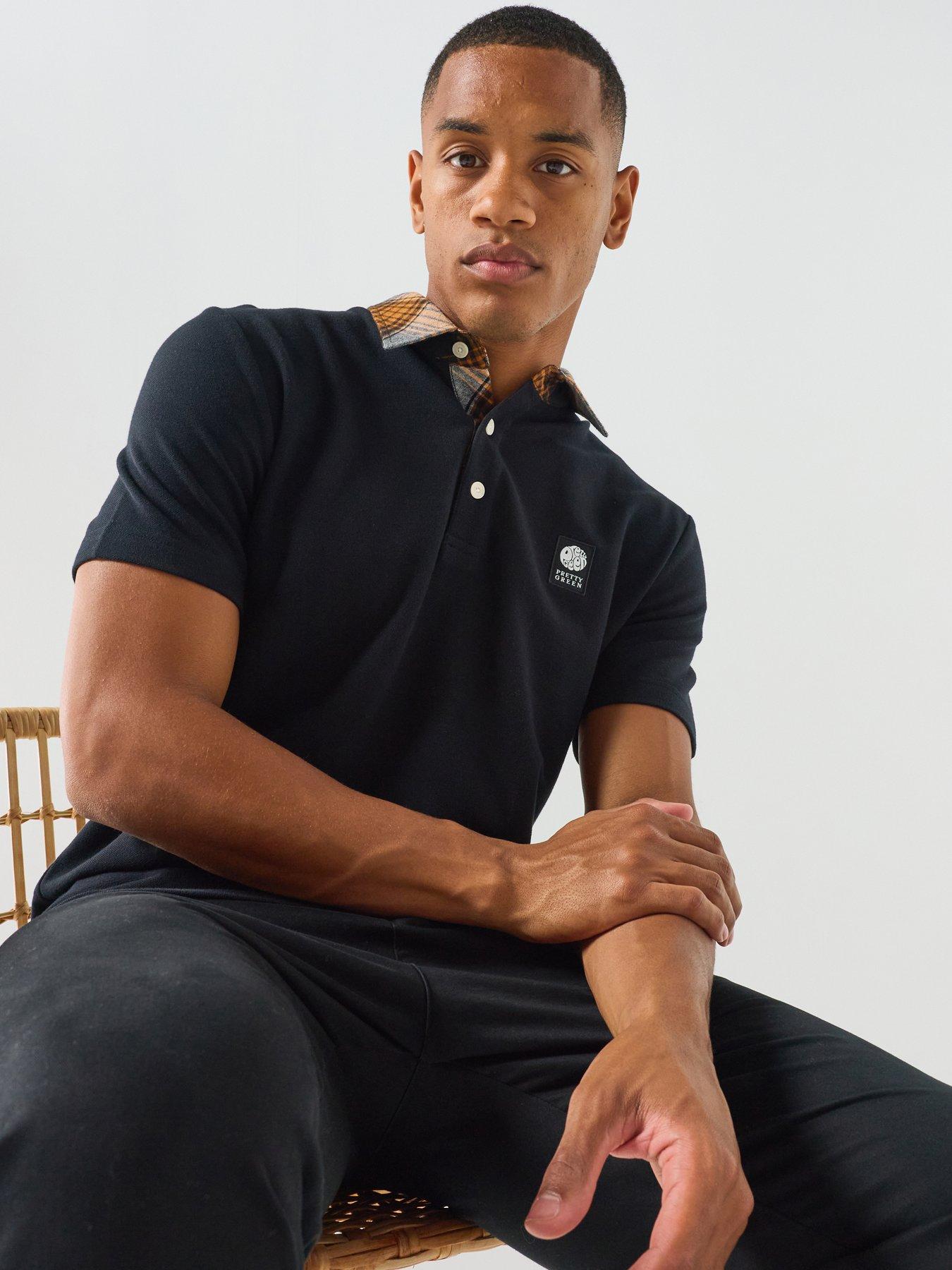Pretty Green Pretty Green Strobe Polo Shirt - Black