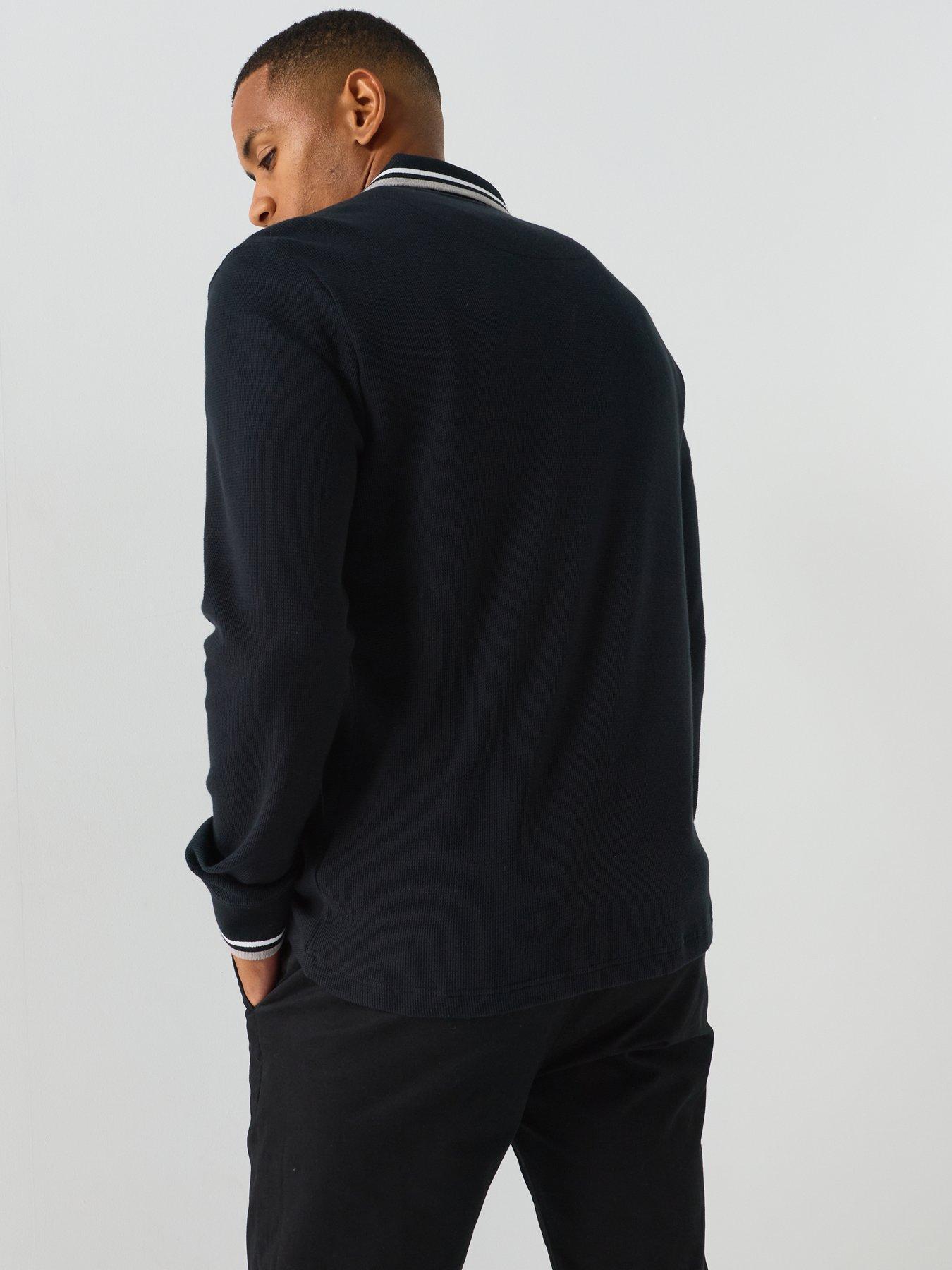 Image 2 of 5 of Pretty Green Pretty Green Kingsleigh Long Sleeve Polo Shirt - Black