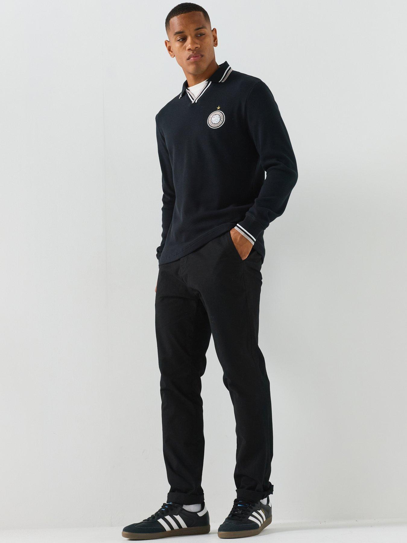 Image 3 of 5 of Pretty Green Pretty Green Kingsleigh Long Sleeve Polo Shirt - Black