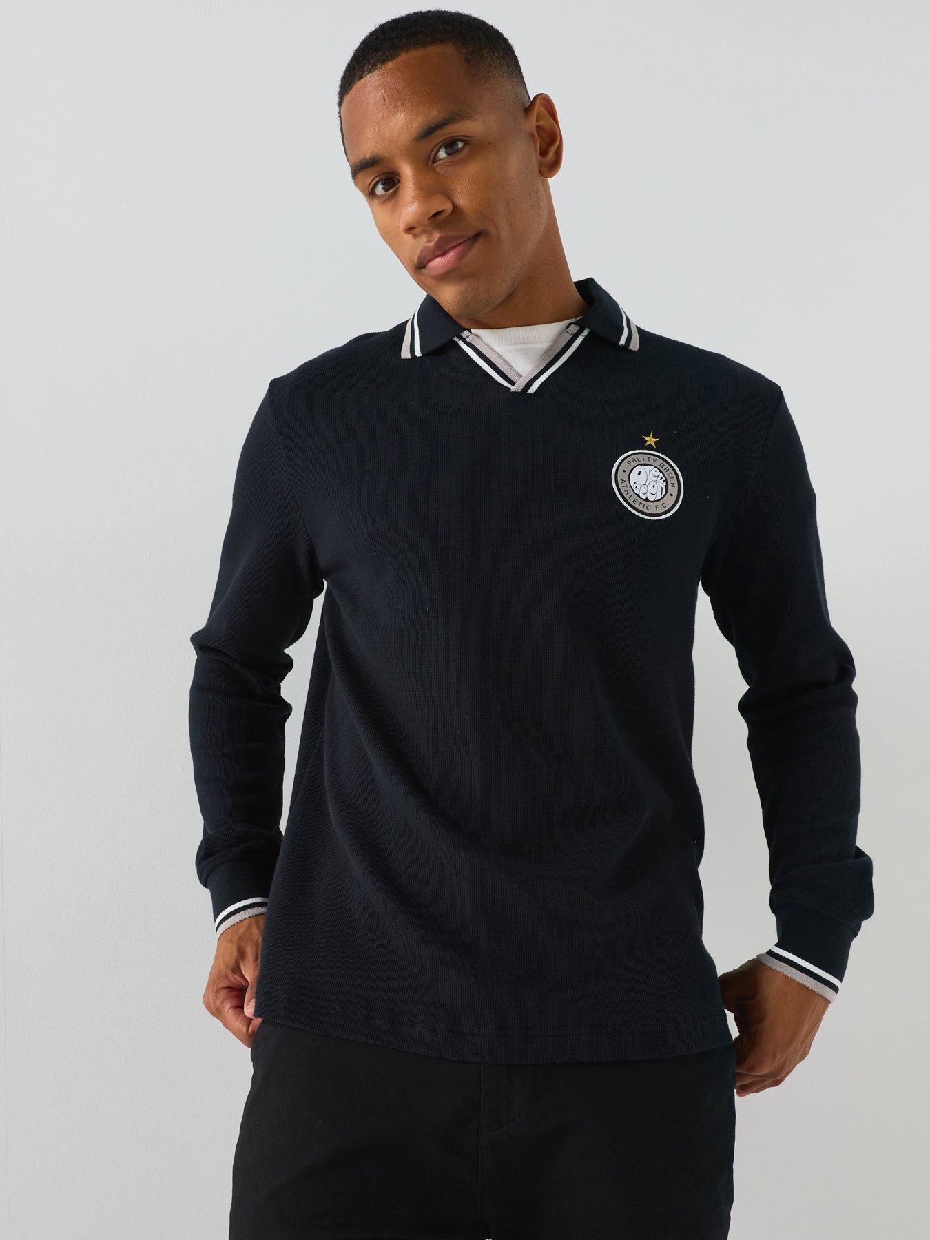 Image 5 of 5 of Pretty Green Pretty Green Kingsleigh Long Sleeve Polo Shirt - Black