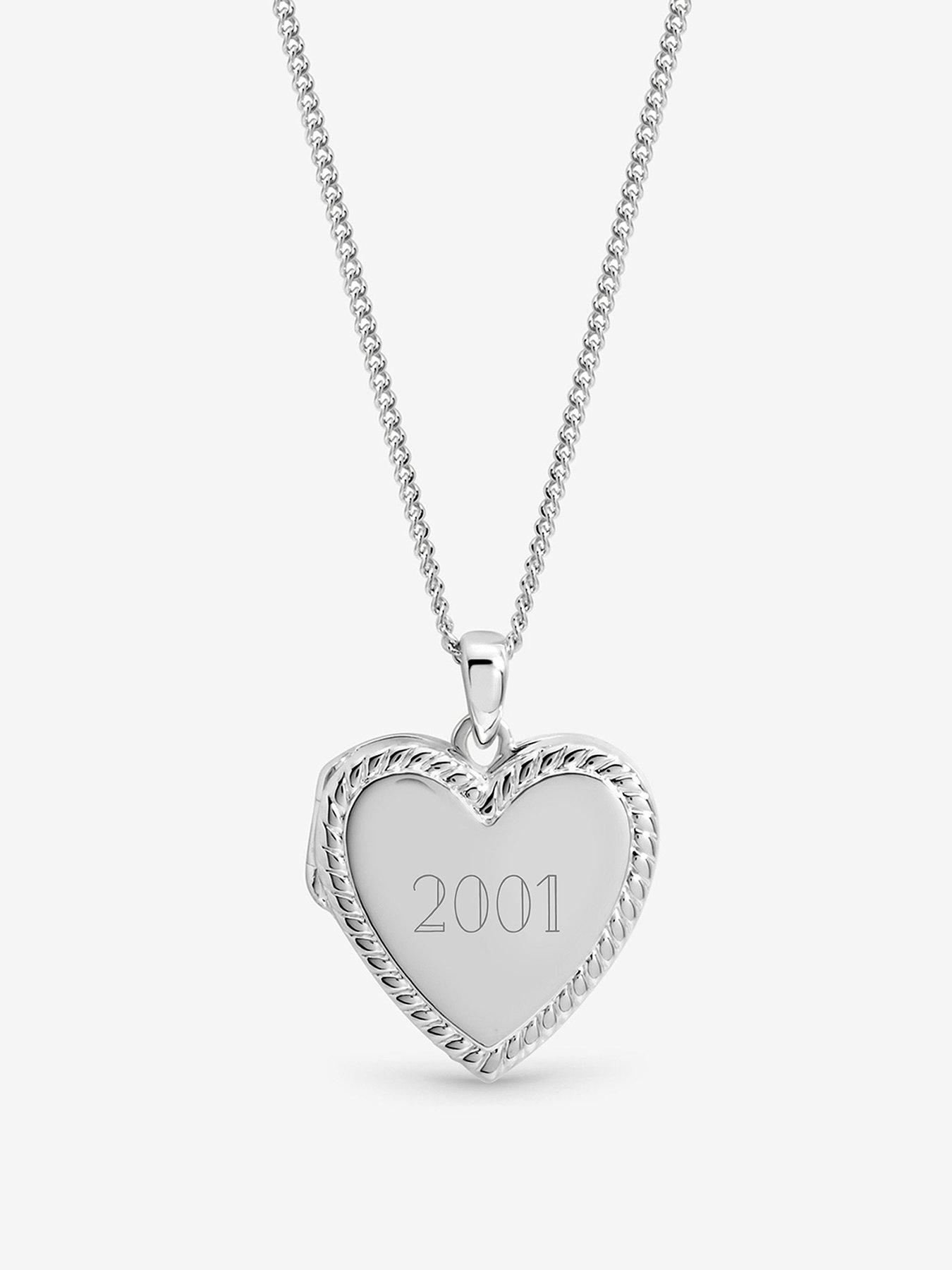 Inicio Inicio Sterling Silver Plated Personalised Heart Locket - Gift Pouch