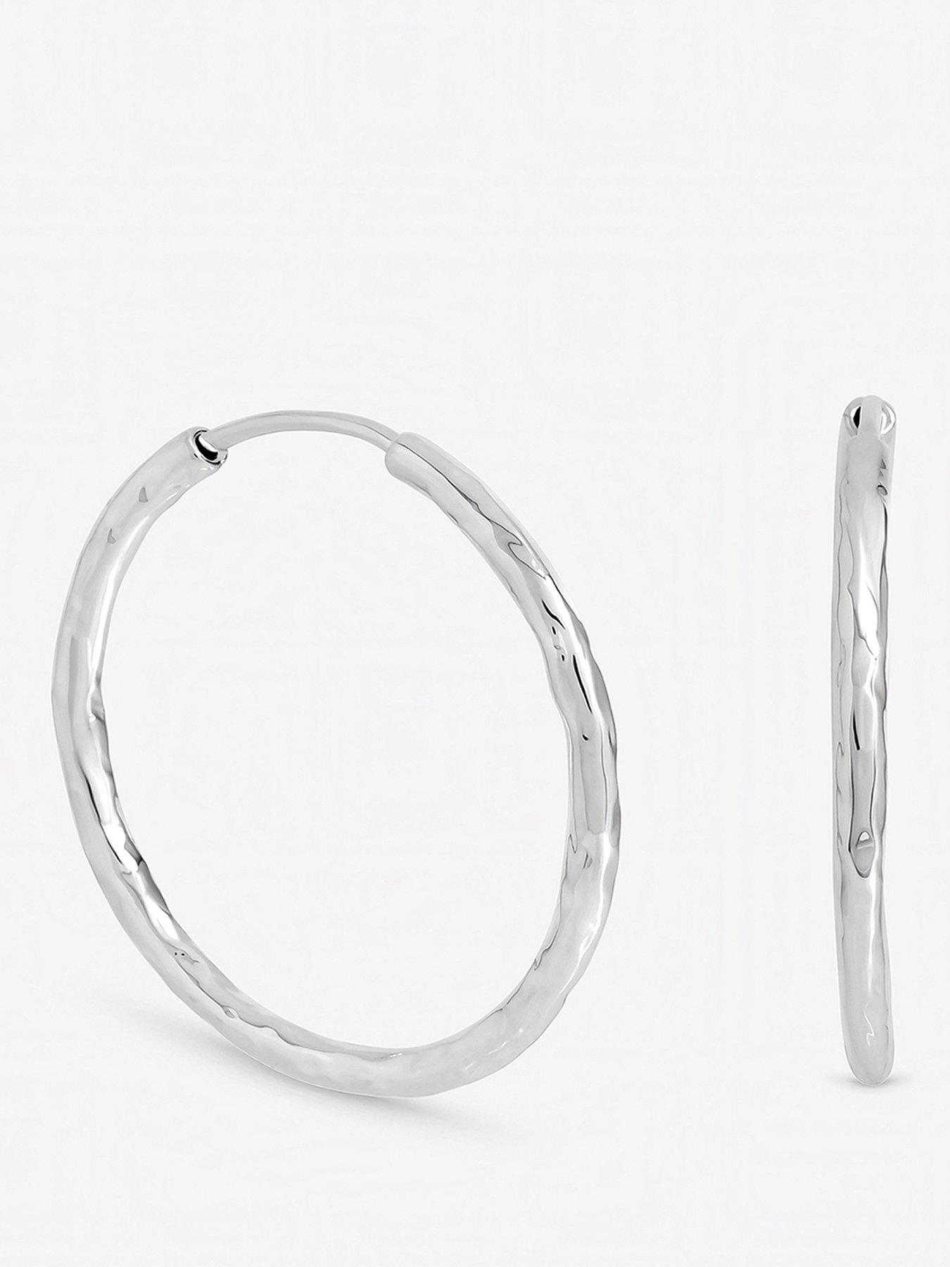 Inicio Inicio Sterling Silver Plated Molten Small Sleeper Hoops - Gift Pouch