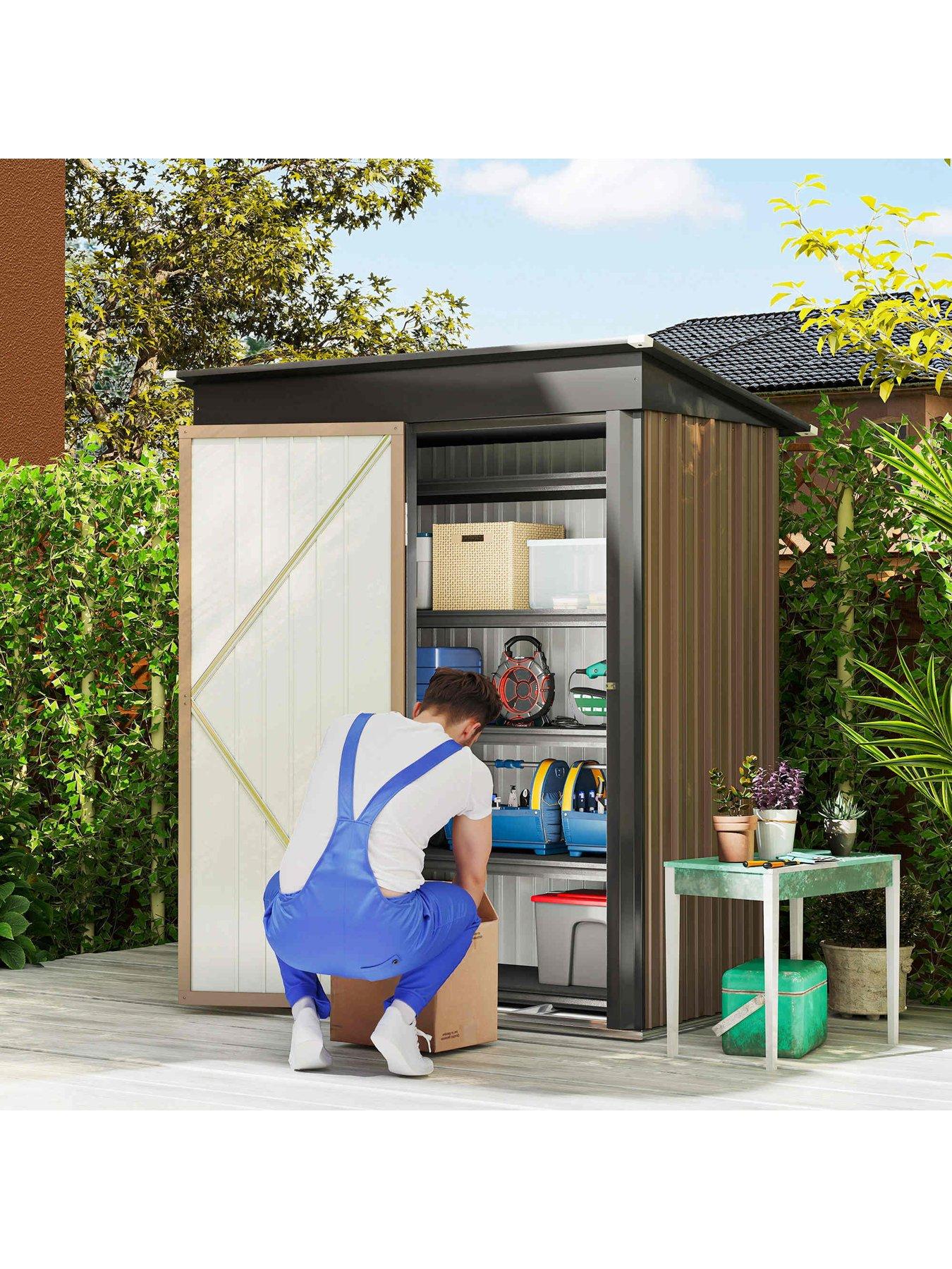 OutSunny Outsunny 5X3Ft Garden Shed With Foundation Kit - Brown